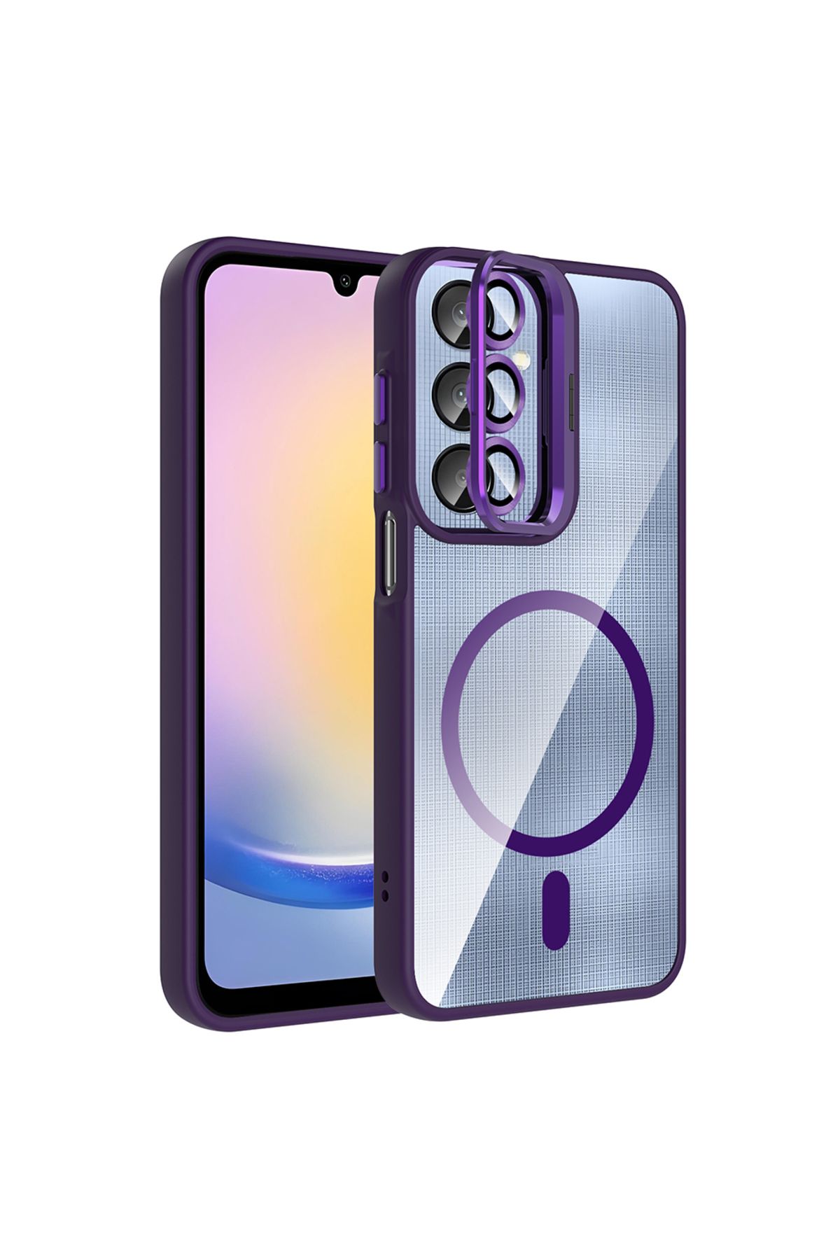Rivor Samsung Galaxy A36 Uyumlu Kılıf Standlı ve Kamera Lens Hediyeli MagSafe Şarj Özellikli Kapak