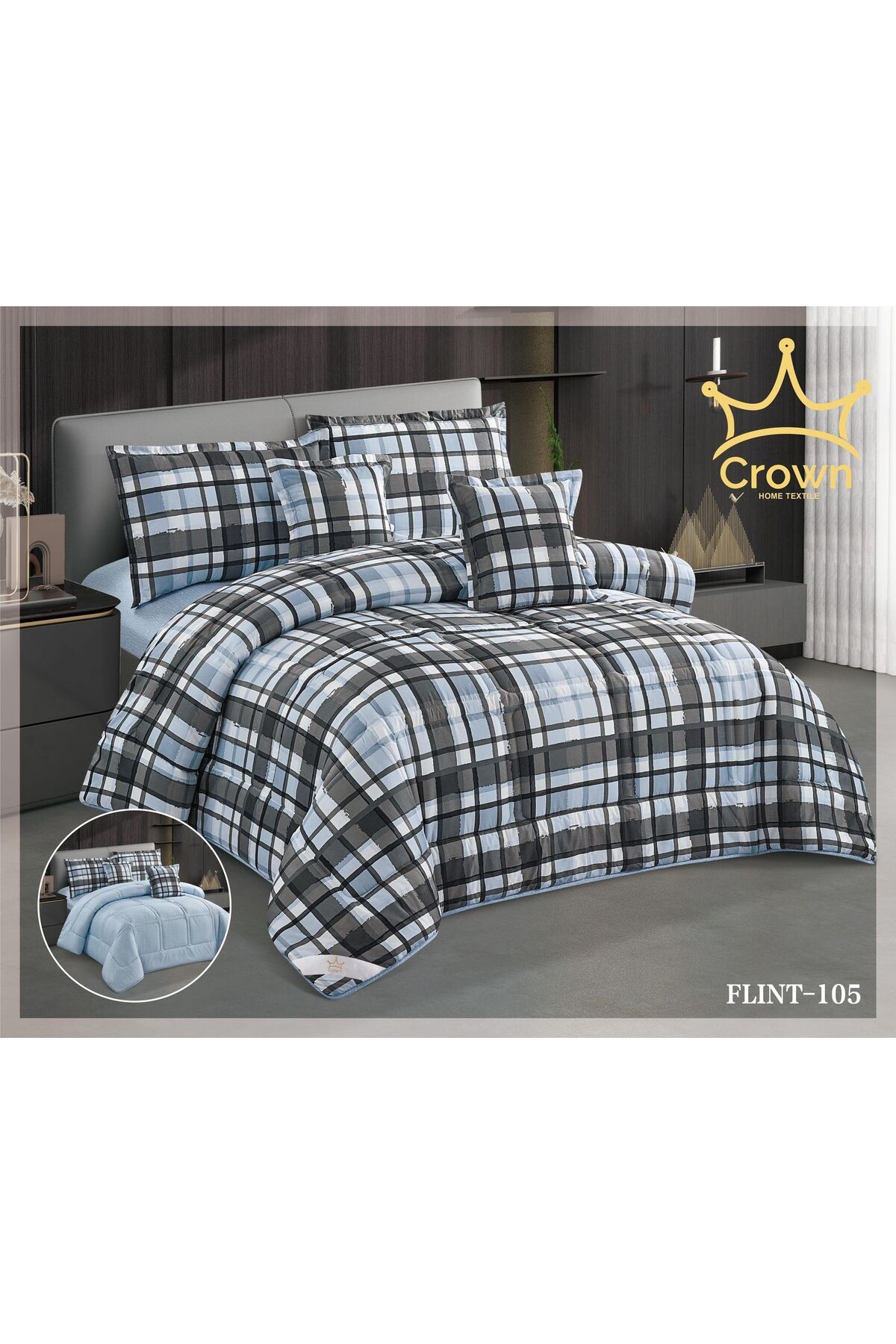 Generic-6-piece double bed sheet, center filling, two-sided, plain, in distinctive colors 3