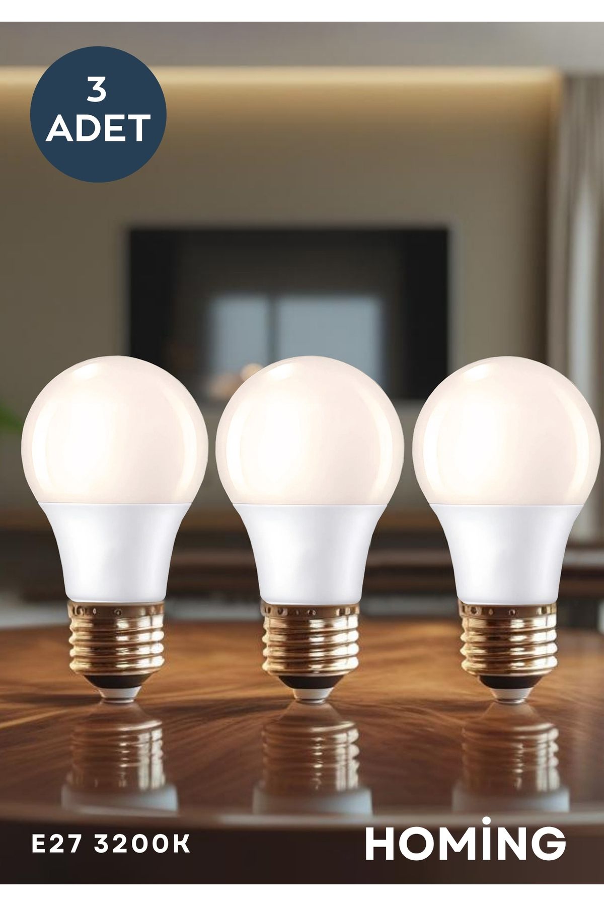 HOMİNG Homing 9w Led Ampul 3 Adet 3200K 850 Lümen