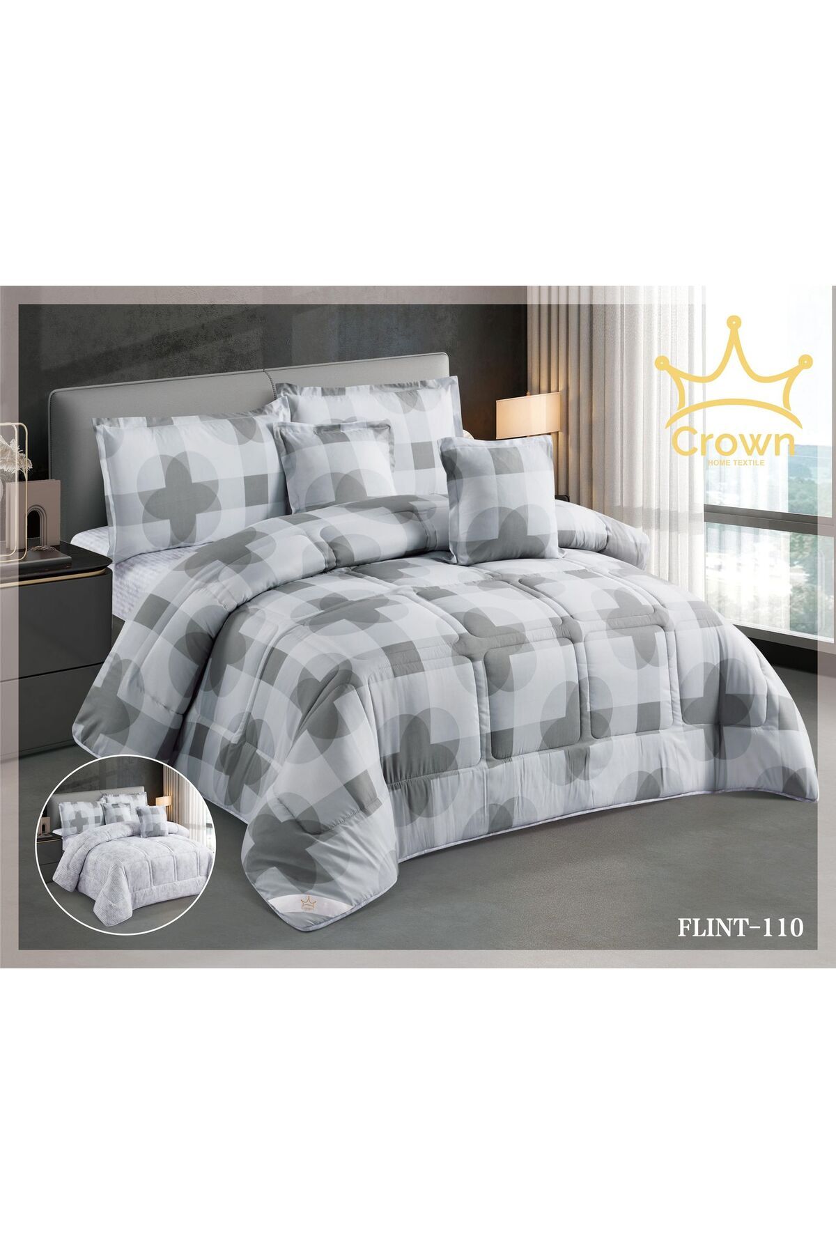 Generic-6-piece double bed sheet, center filling, two-sided, plain, in distinctive colors 4