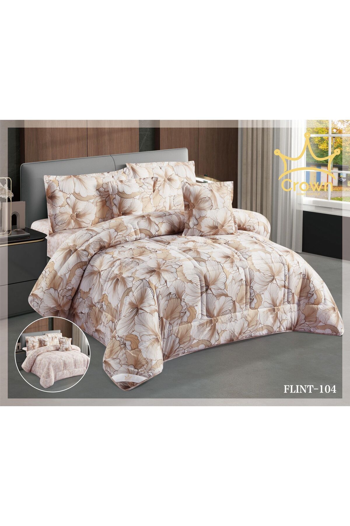 Generic-6-piece double bed sheet, center filling, two-sided, plain, in distinctive colors 4