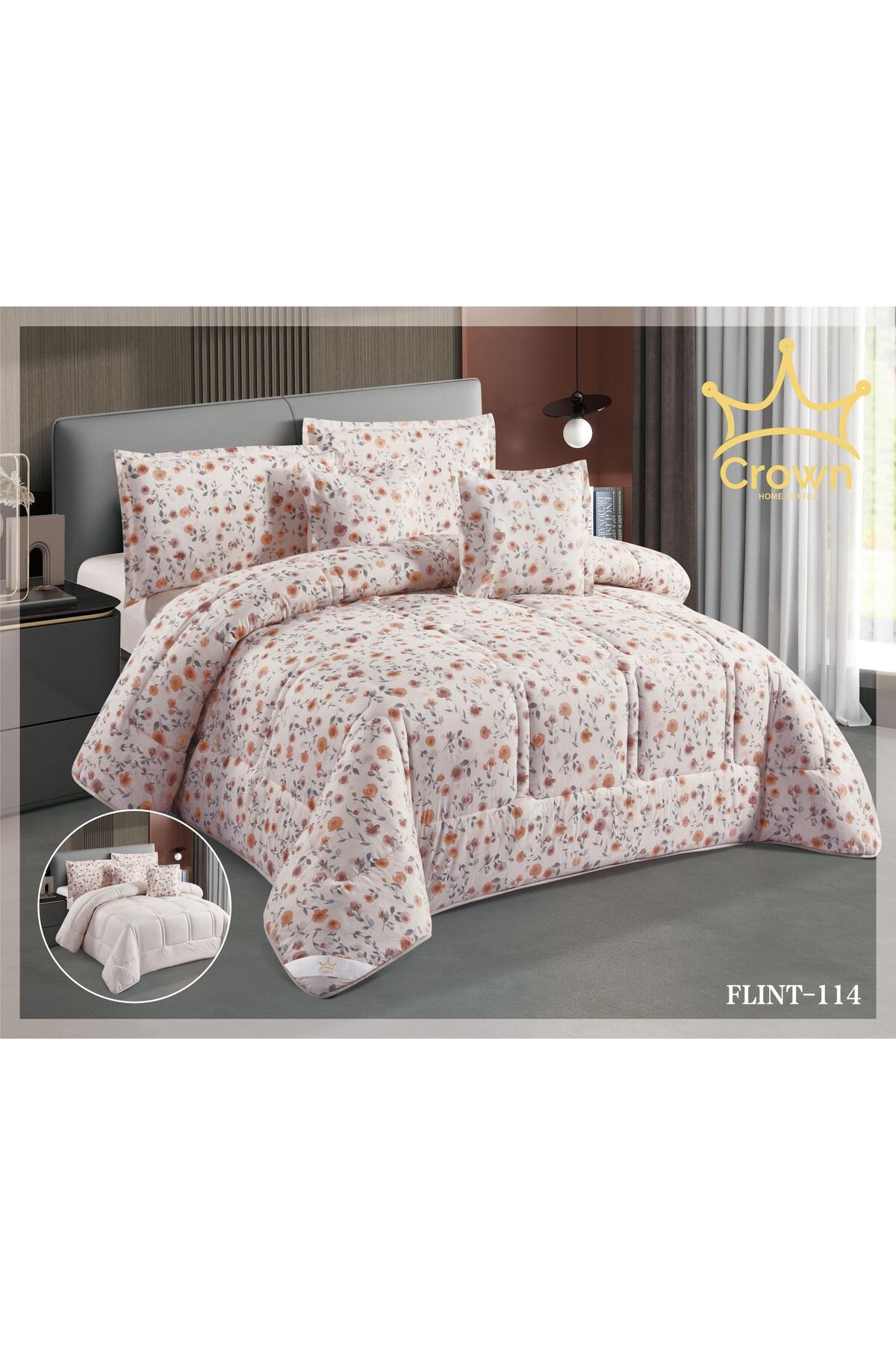 Generic-6-piece double bed sheet, center filling, two-sided, plain, in distinctive colors 6