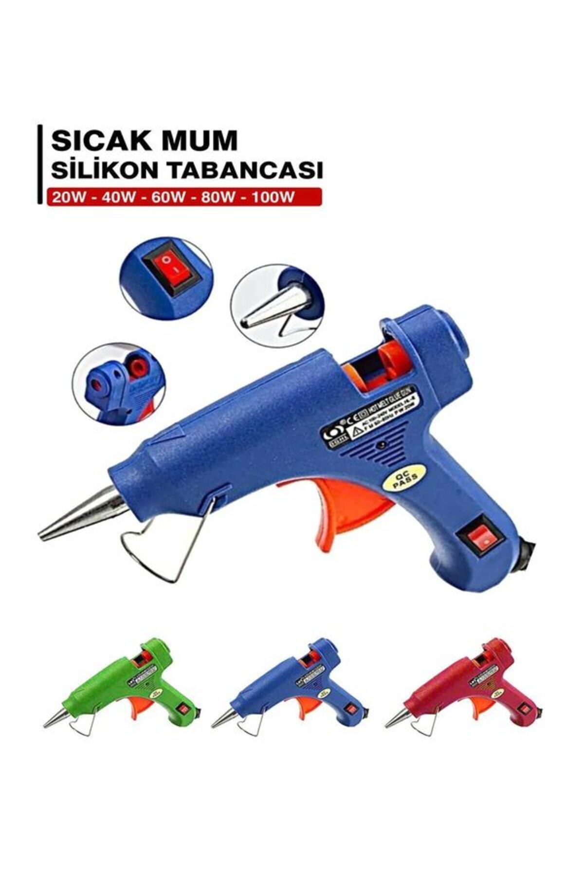 Juston 20w Sıcak Silikon Tabancası 10 Adet Ince Mum Hediye