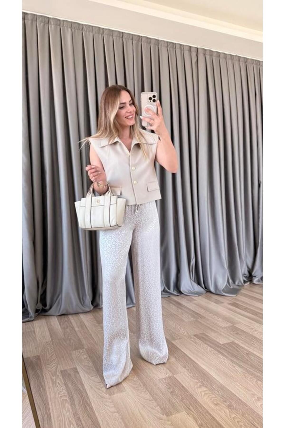 pelin yıldız butik Mix Vizon Jakarlı Pantolon