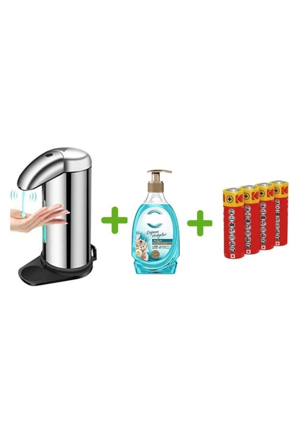 Sia SENSÖRLÜ FOTOSELLİ SIVI SABUNLUK,PİLLER DAHİL VE BİR ADET 392 ML SIVI SABUN AQUA VE DENİZ ESİNTİSİ