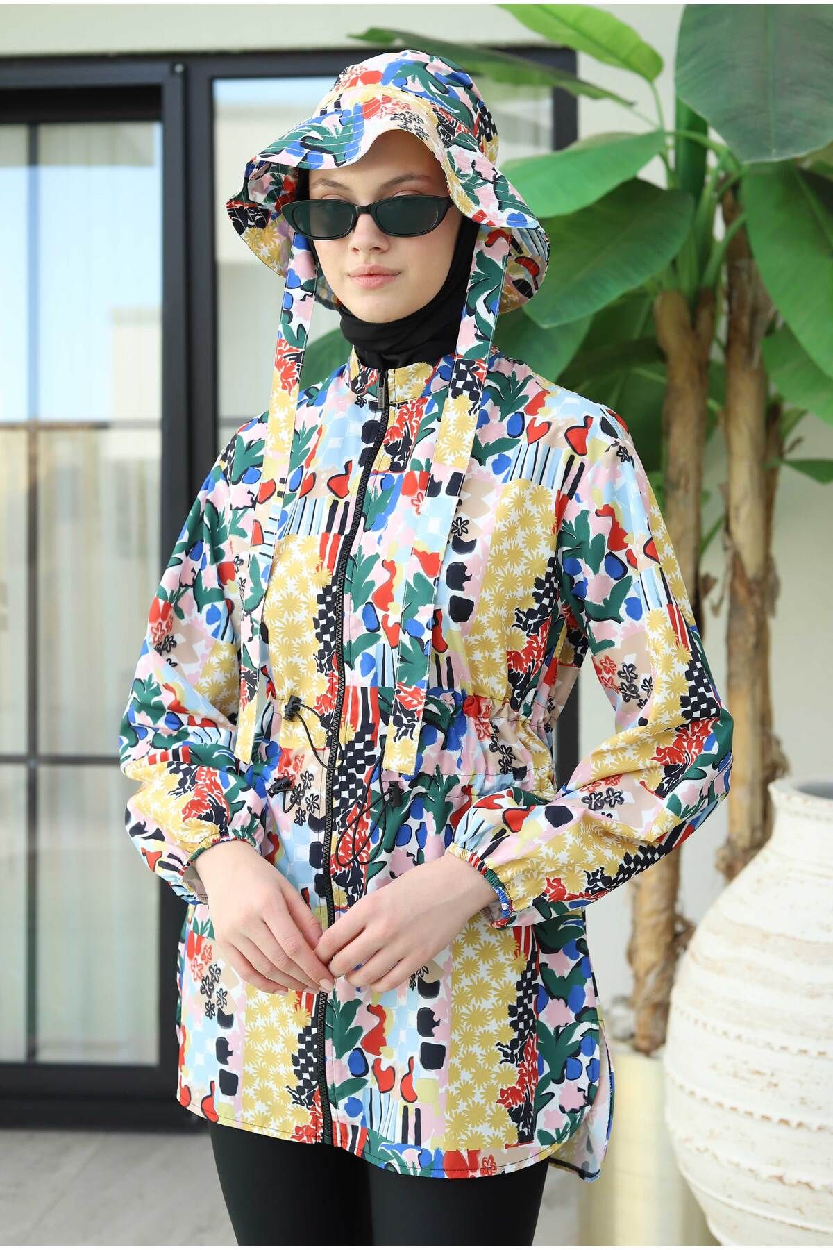 HEQA Desenli Mayo Tunik Patchwork Desen