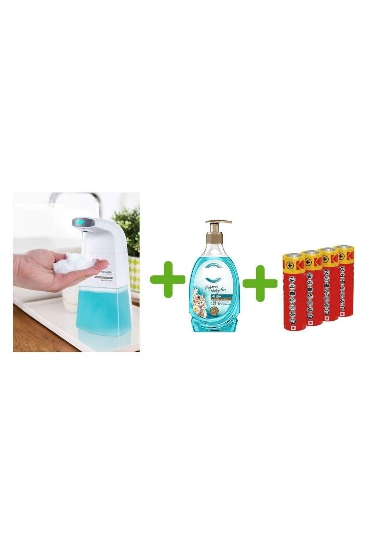 Sia Sensörlü Fotoselli̇ Sivi Sabunluk Ve Bi̇r Adet 392 Ml Sivi Sabun Aqua Ve Deni̇z Esi̇nti̇si̇