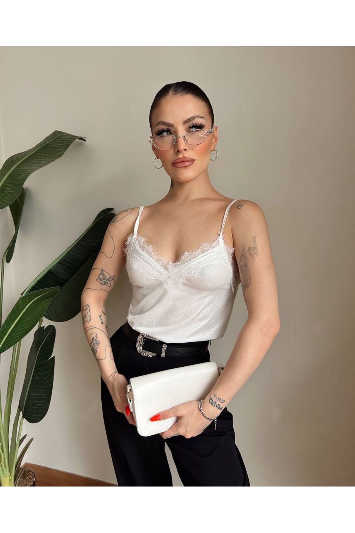 Tantana DANTEL GARNİLİ İP ASKILI ATLET