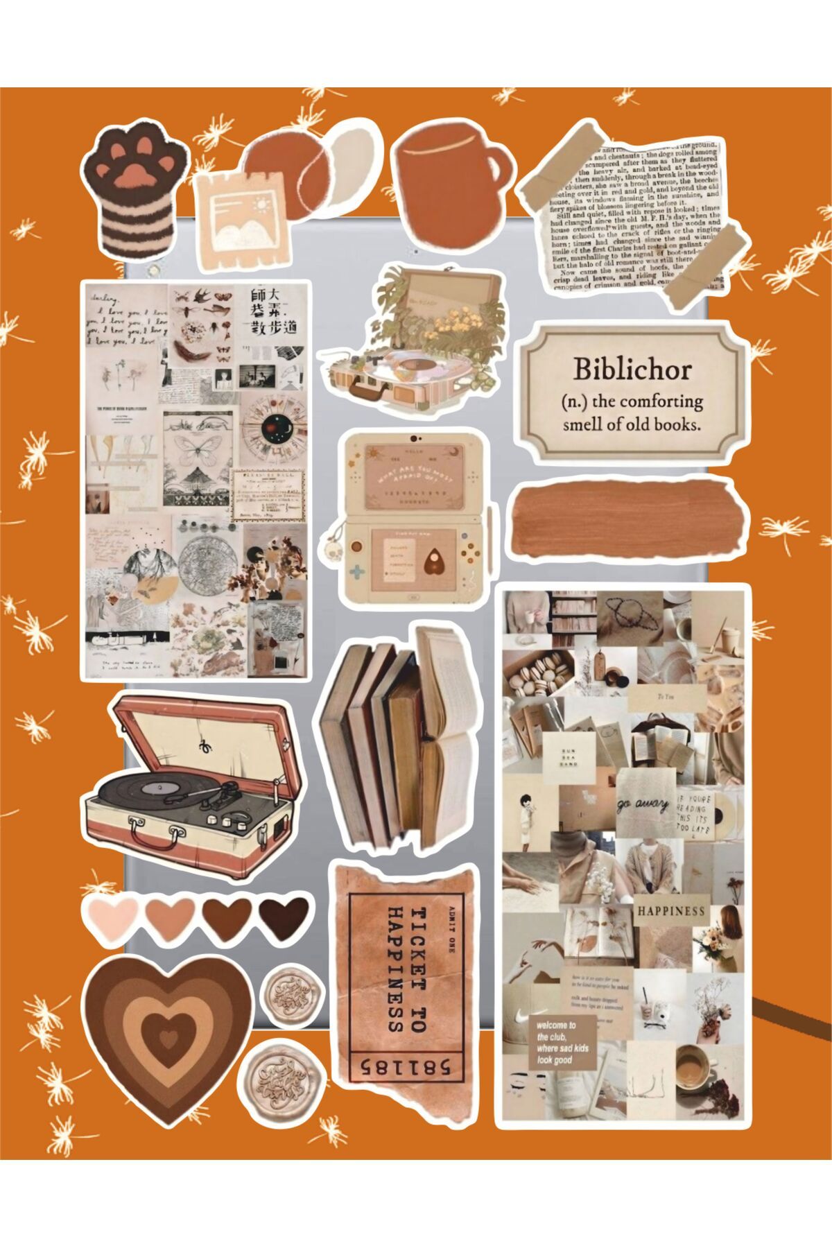 hediyenebak Biblichor Temalı Sticker Seti | Laptop Ajanda Notebook Tablet Telefon Defter Etiket Bullet Journal