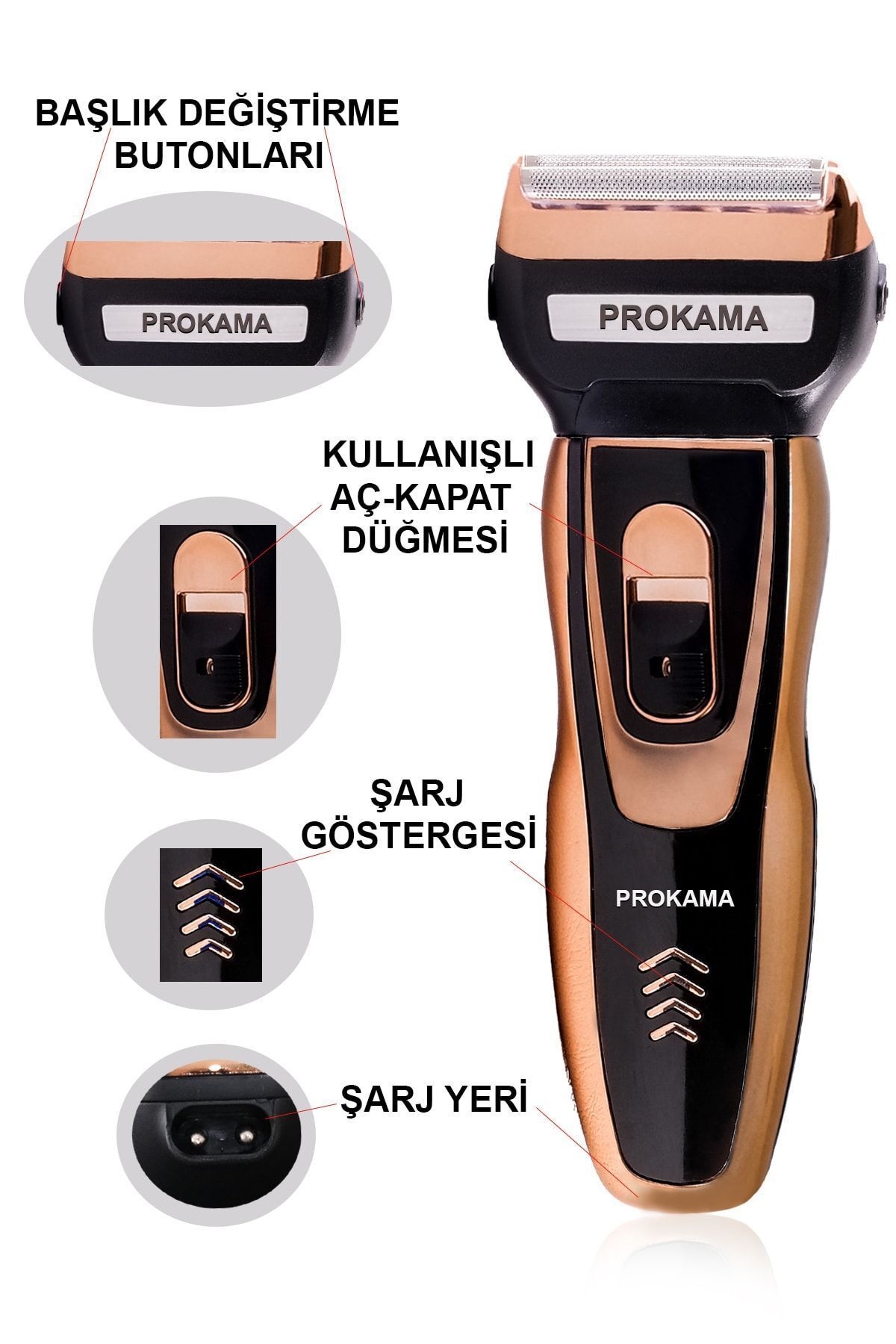 teknotrust 3 Başlıklı Saç Sakal Burun Yanak Tıraş Makinesi Erkek Traş Bakım Seti Kolay Kulanımlı