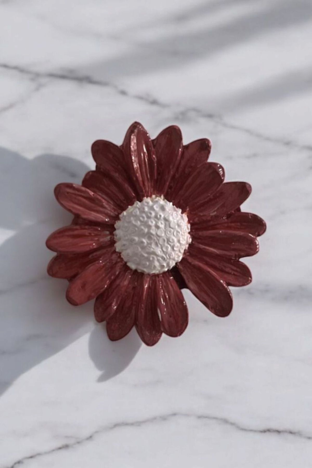 WELBİA Tekli bordo rengi çiçek figürlü dekoratif magnet, taş, Mutfak, obje,dolap