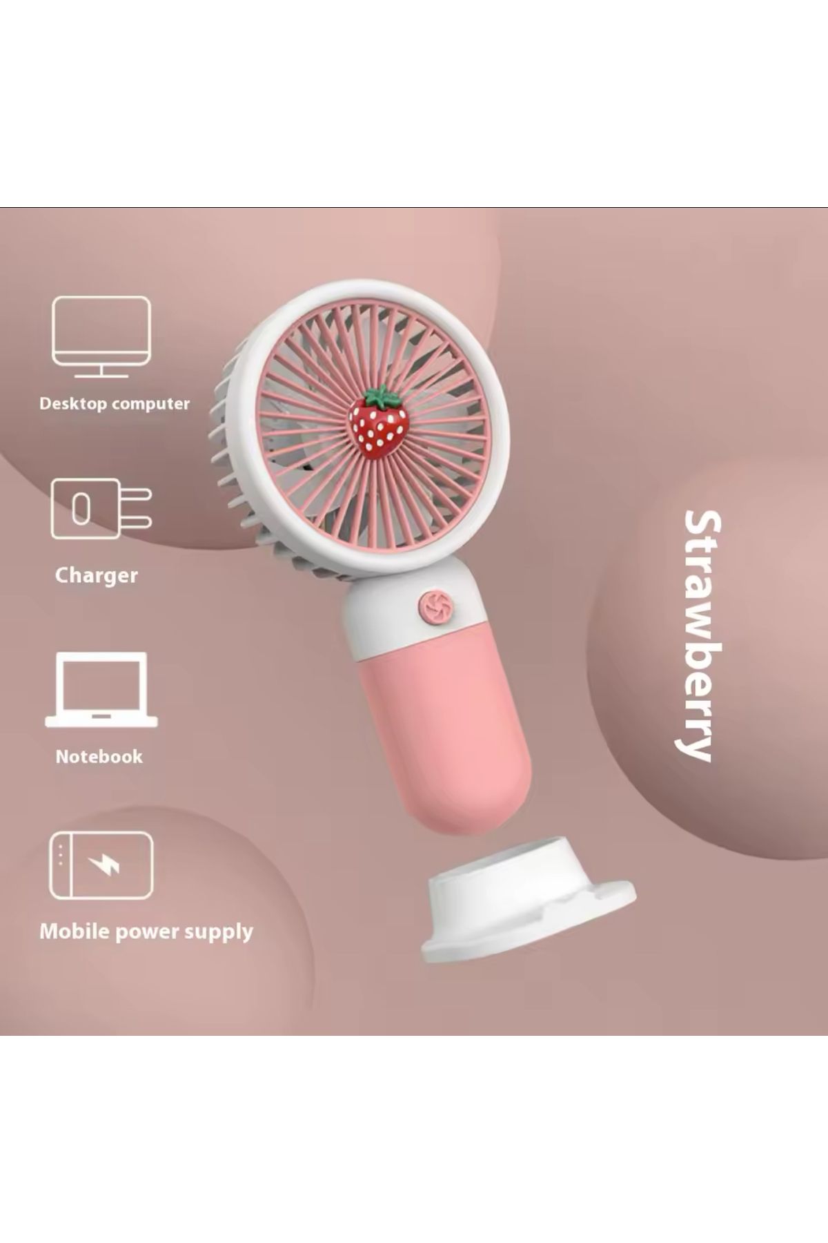4K Vizyon Şarjlı Mini El Fanı ve Masa Pervane TELEFON STAND ÖZELLİKLİ Şarj Edilebilir Pratik Vantilatör