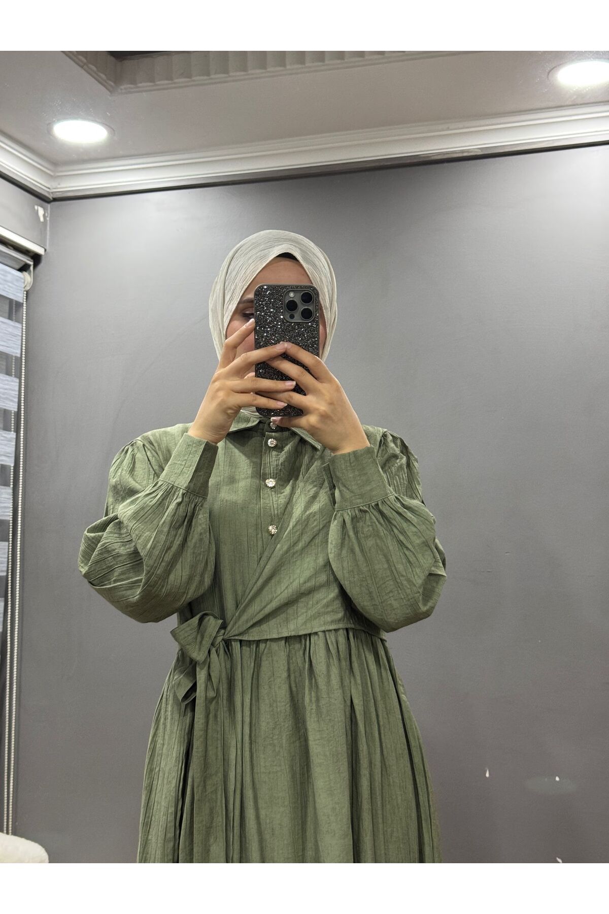 Lunovimoda Yandan bağlamalı tesettür elbise