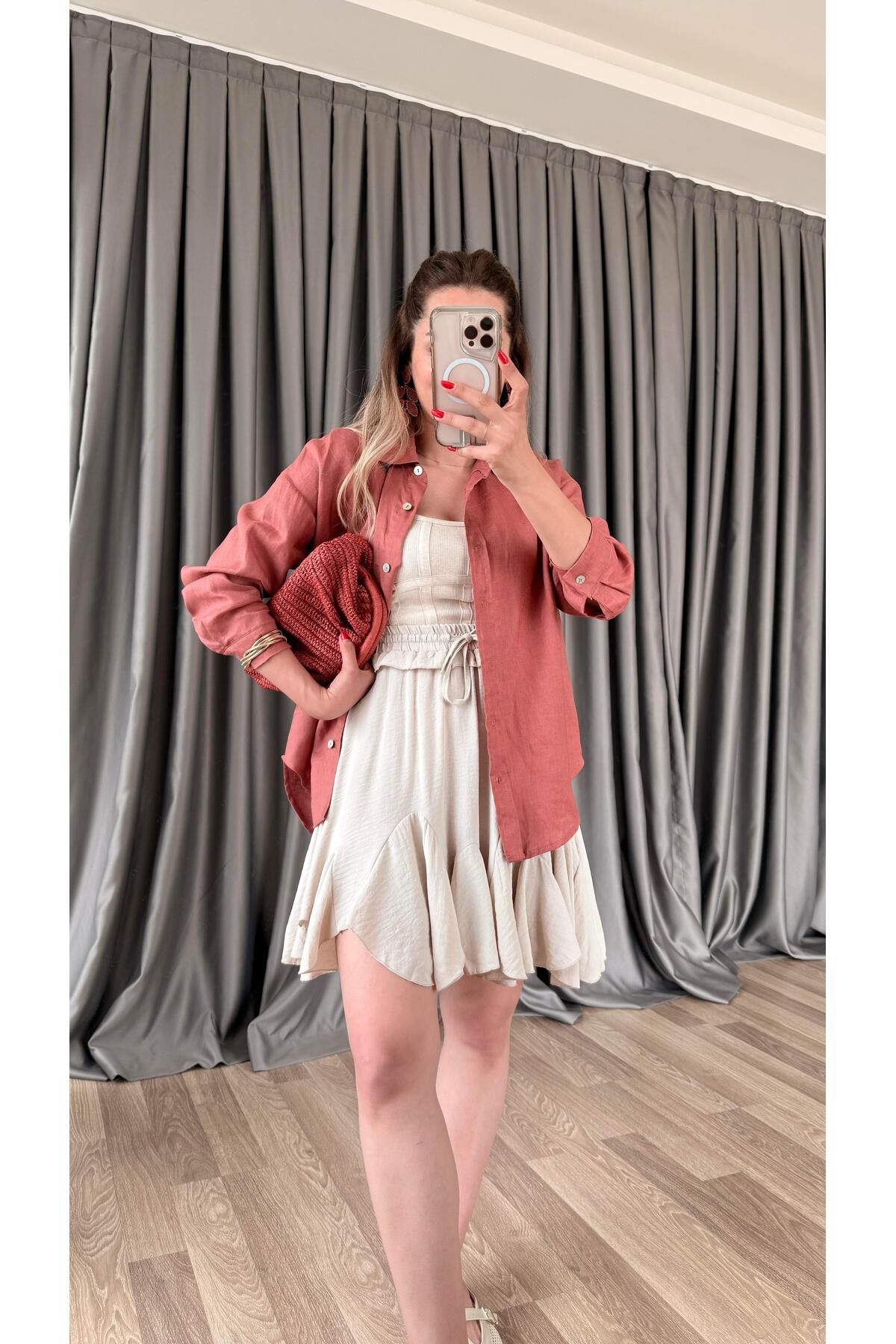 pelin yıldız butik Mila Belden Bağlamalı Etek