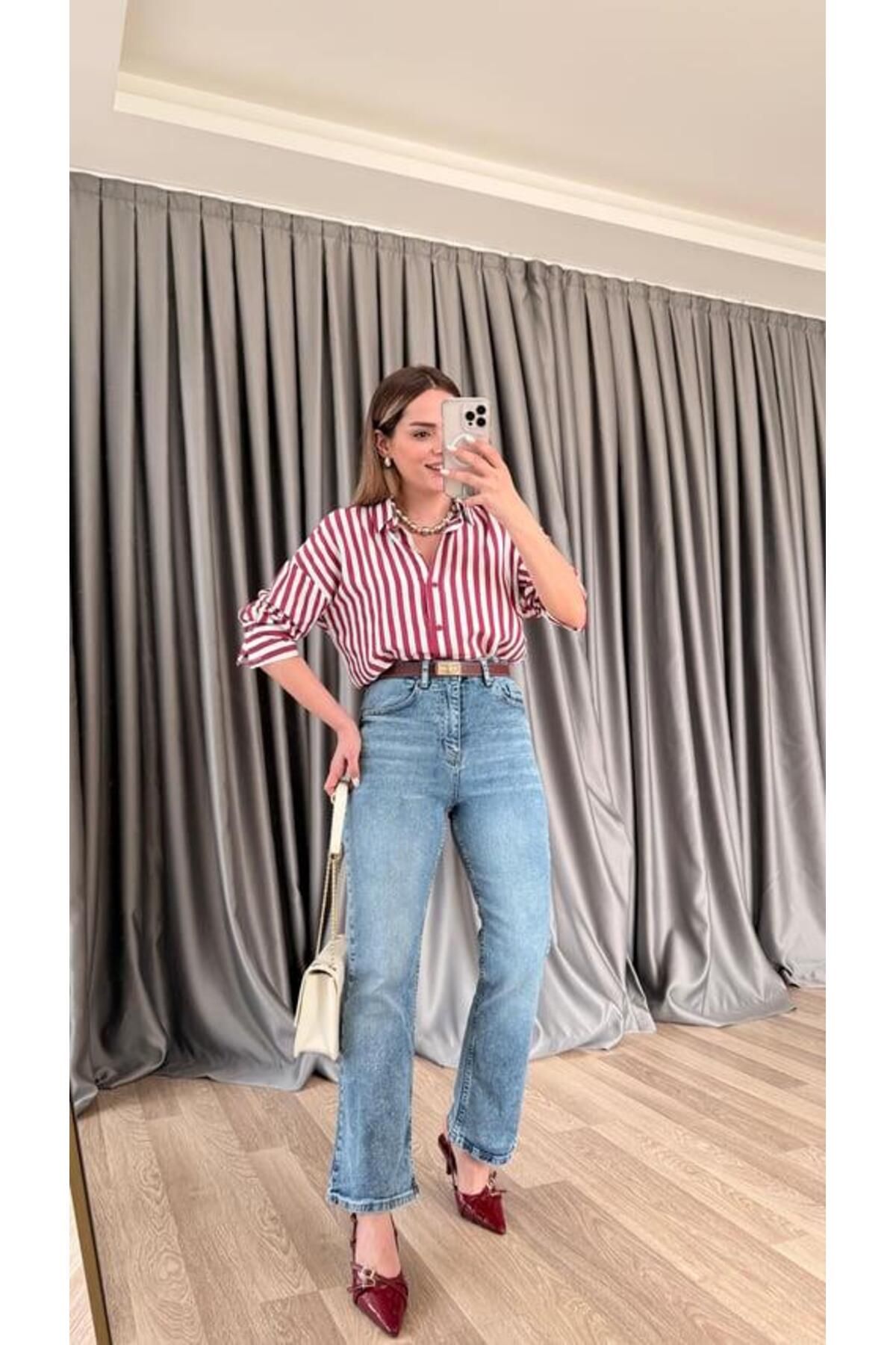 pelin yıldız butik Lara Yüksek Bel Likralı Jean