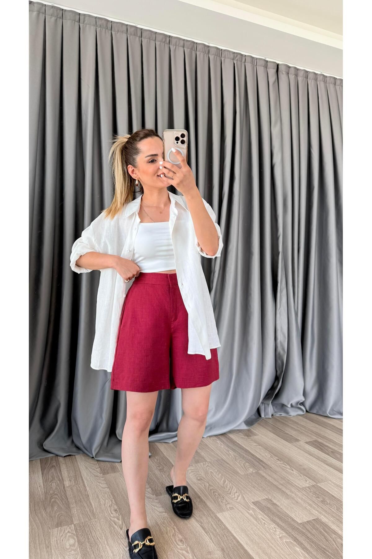 pelin yıldız butik Lova Keten Şort