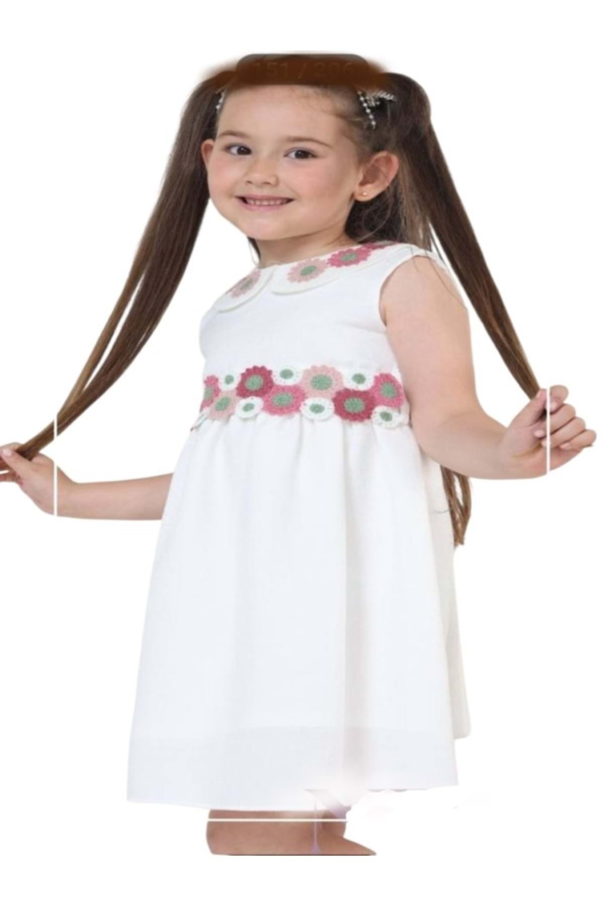 GÜLÜCÜK Gülücük Kids G01631-433 Kız Çocuk Keten Jile Elbise - Gülücük - Pembe - ST01631-Pembe-7 YAŞ fotoğrafı 2 (önizleme)