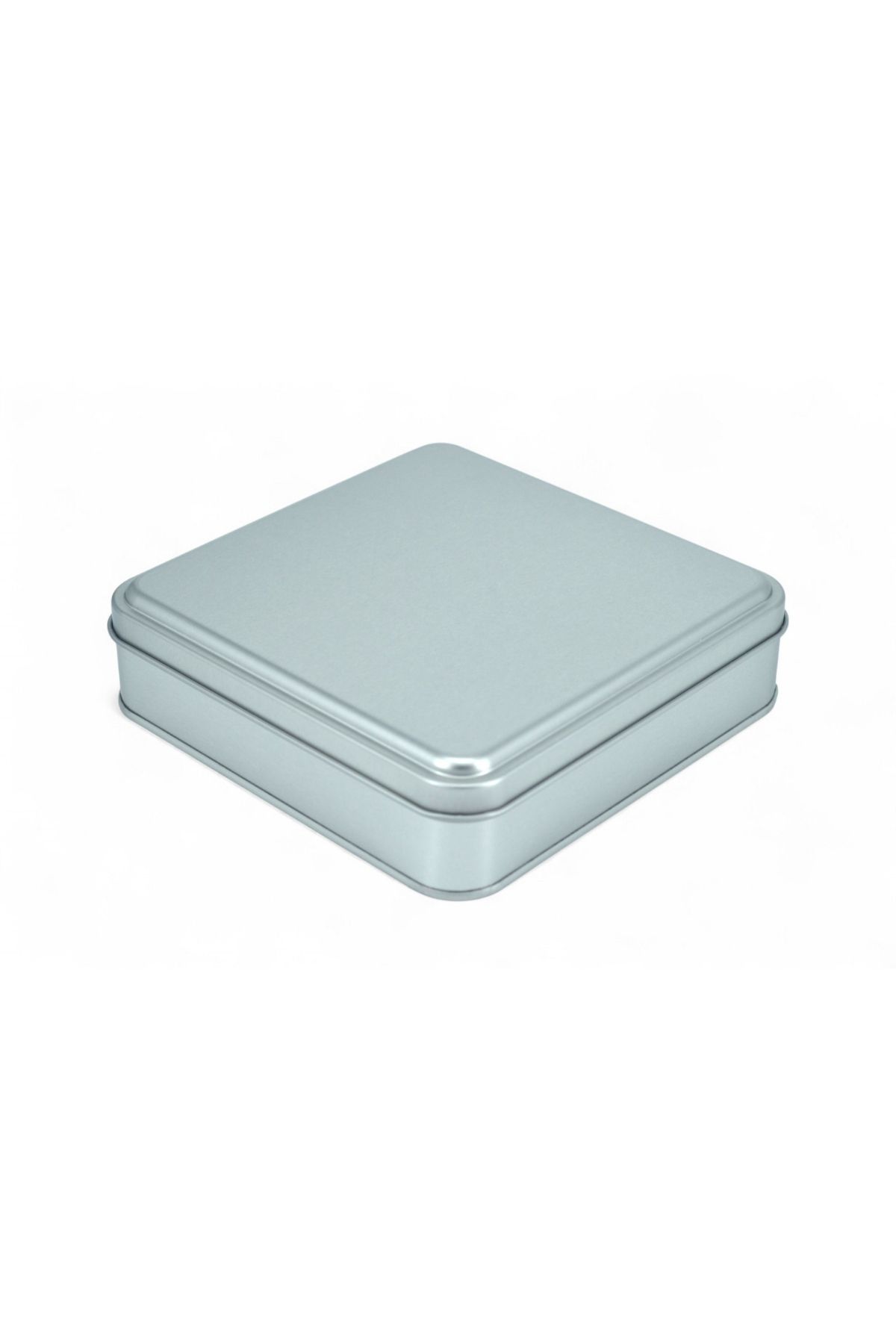 KONTENSAN 158x158x47 mm Metal Kapaklı Baskısız Metal Kutu, Mat Silver, 72 Adet
