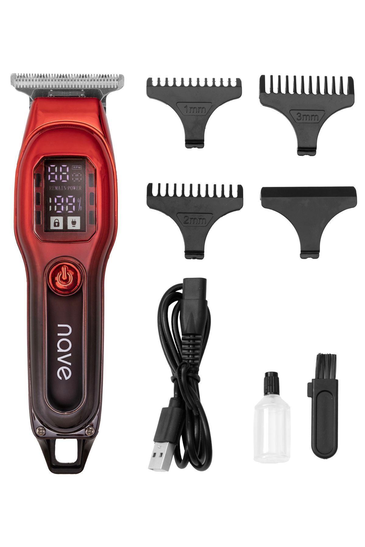 teknotrust BQ-02 T Bıçaklı Şarjlı Tıraş Makinesi LED Ekranlı, Profesyonel Sakal & Saç Kesim