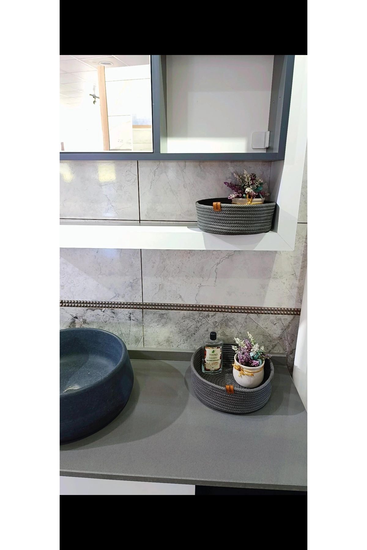 jute craft 3-lü banyo aksesuar sepet