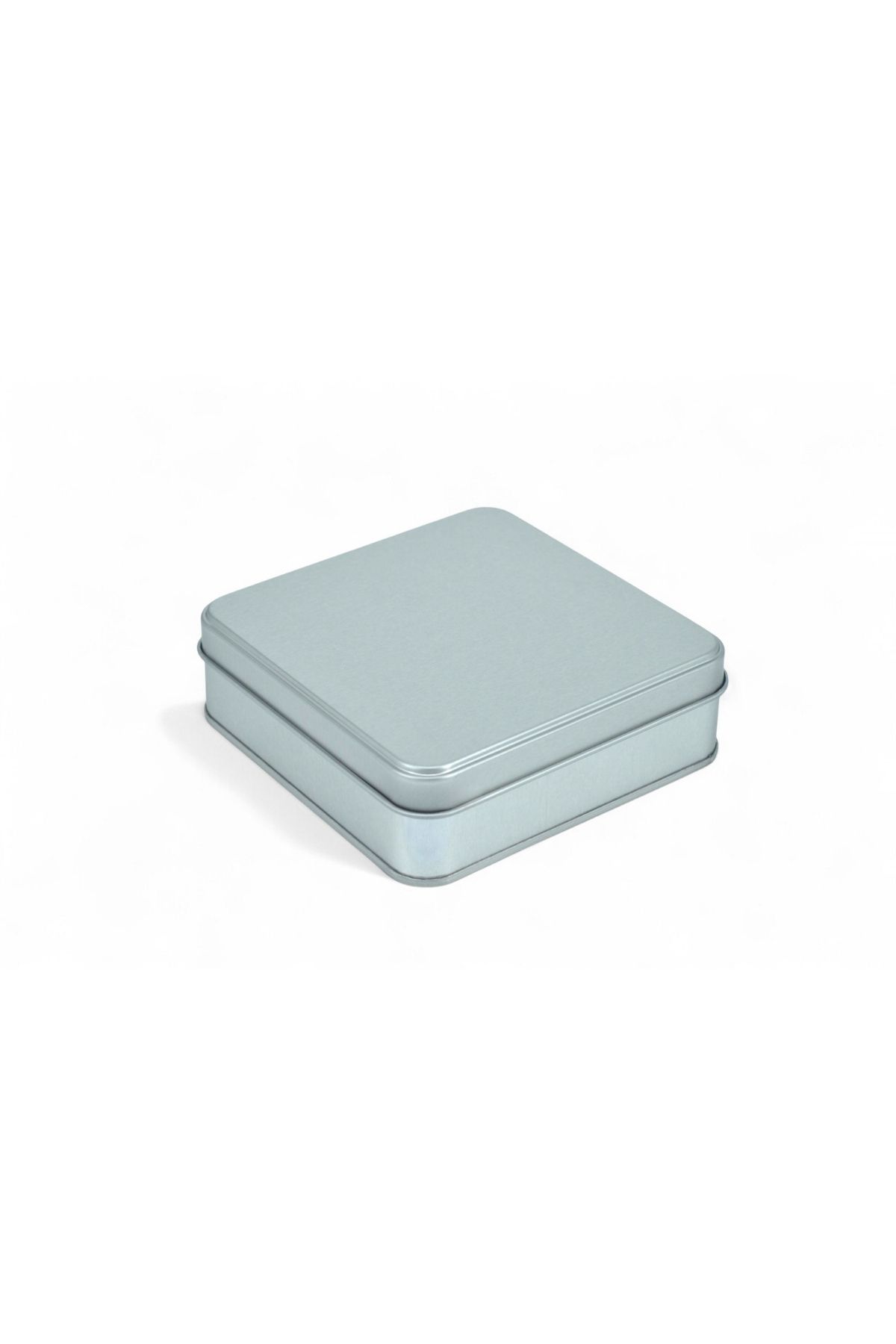 KONTENSAN 120x120x41 mm Metal Kapaklı Baskısız Metal Kutu, Mat Beyaz, 144 Adet