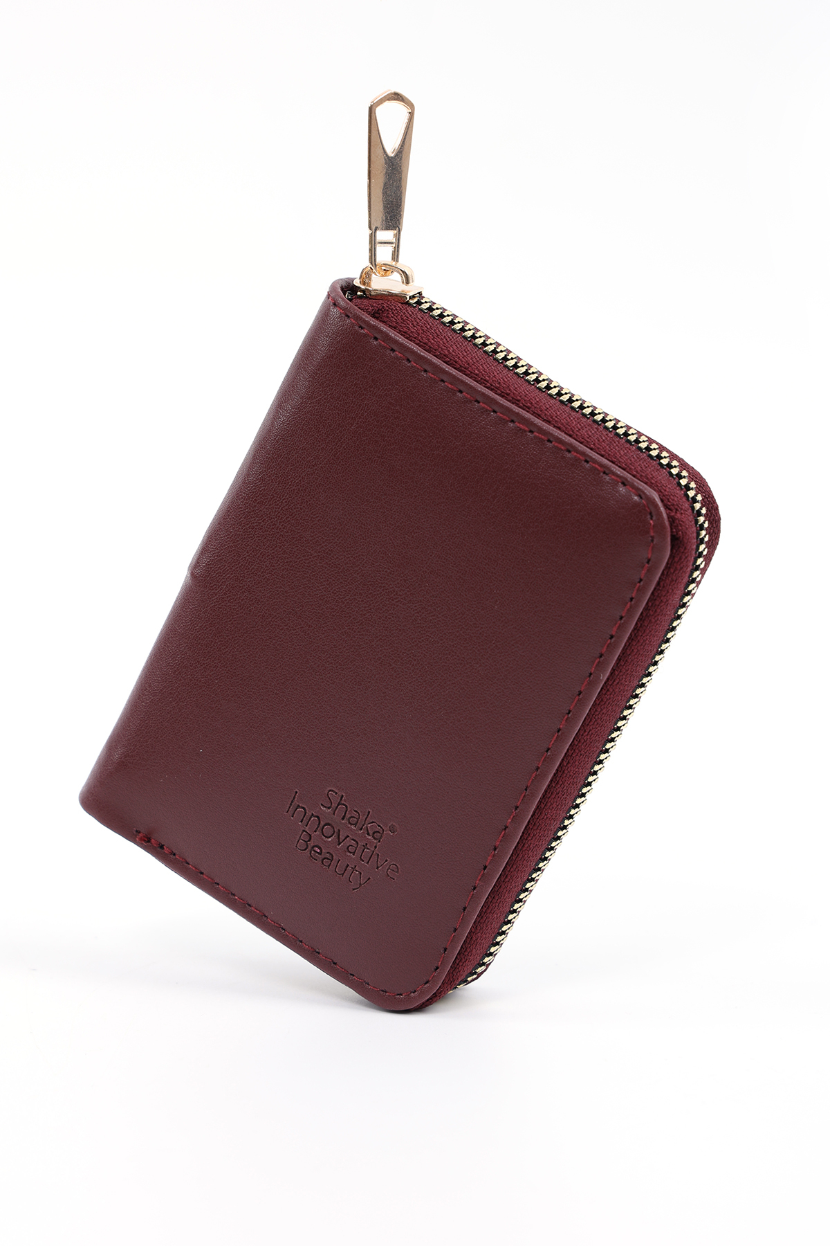 Shaka  Bordo SHK63 Kartlıklı Bozuk Para Ve Kağıt Para Bölmeli Fermuarlı Şık Suni Deri Cüzdan - Görsel 9
