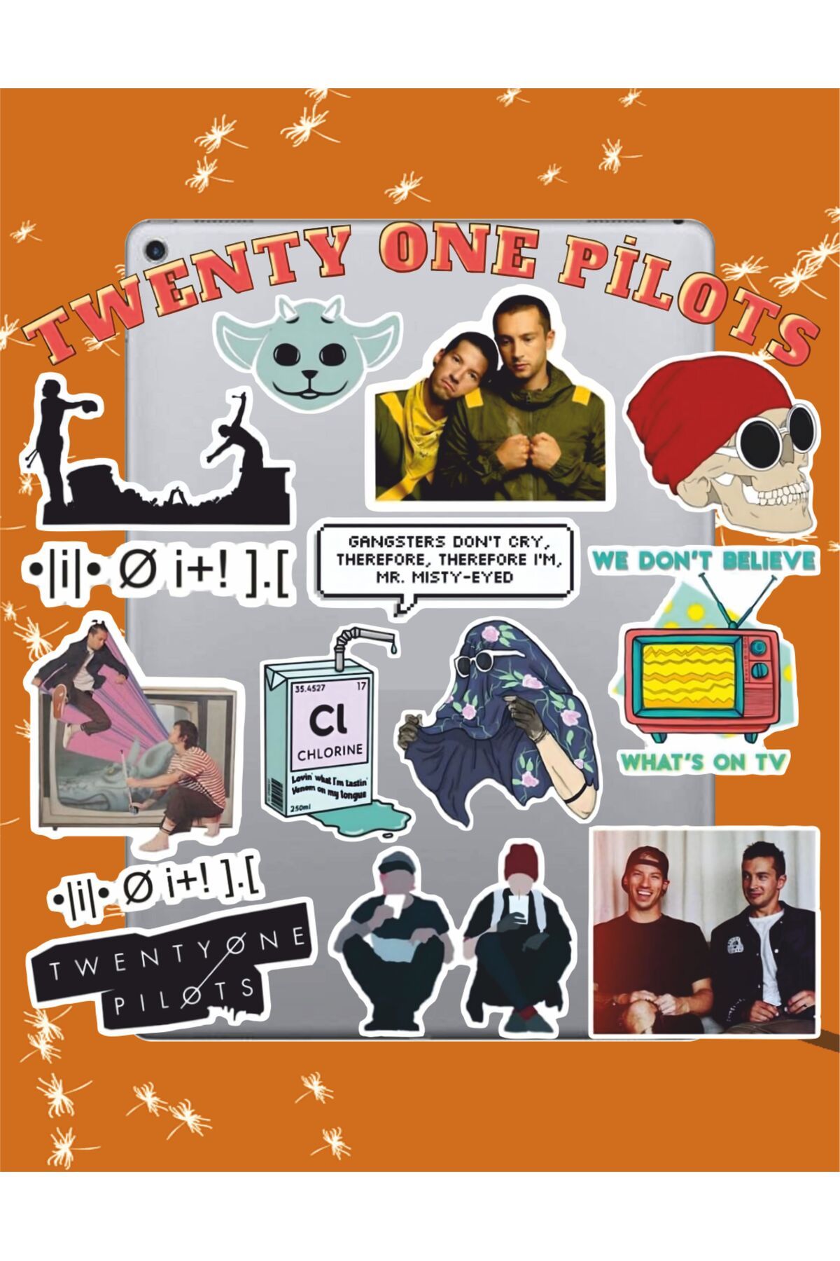 hediyenebak Twenty One Pilots Sticker Seti | Laptop Ajanda Notebook Tablet Telefon Defter Etiket Bullet Journal