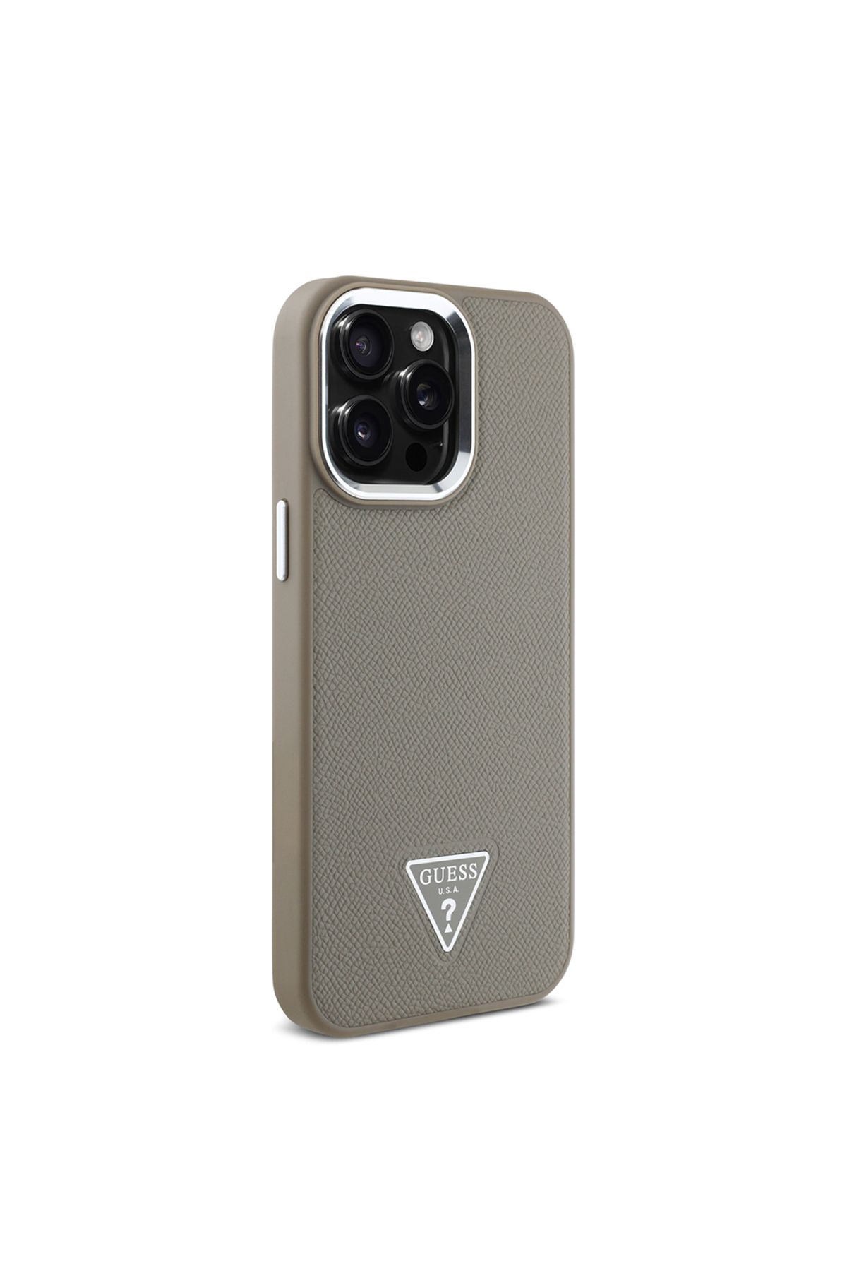 کاور و قاب APPLE IPHONE 14 PRO MAX CASE GUESS مجوز M SAFA شارژ مثلث خاکستری پوشش قهوه ای Guess
