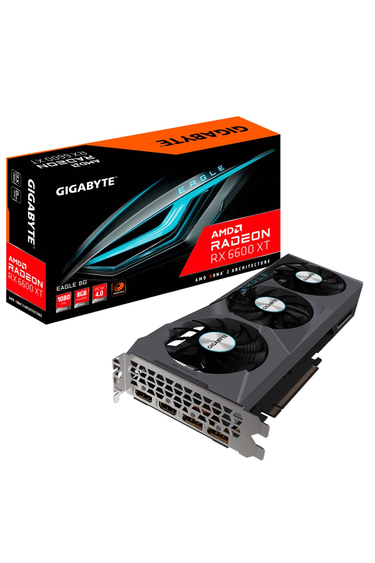 Gigabyte GV-R66XTEAGLE-8GD, RX6600XT EAGLE 8GB GDDR6, 128BIT, 3xFAN, 2xDP, 2xHDMI, GAMING Ekran Kart