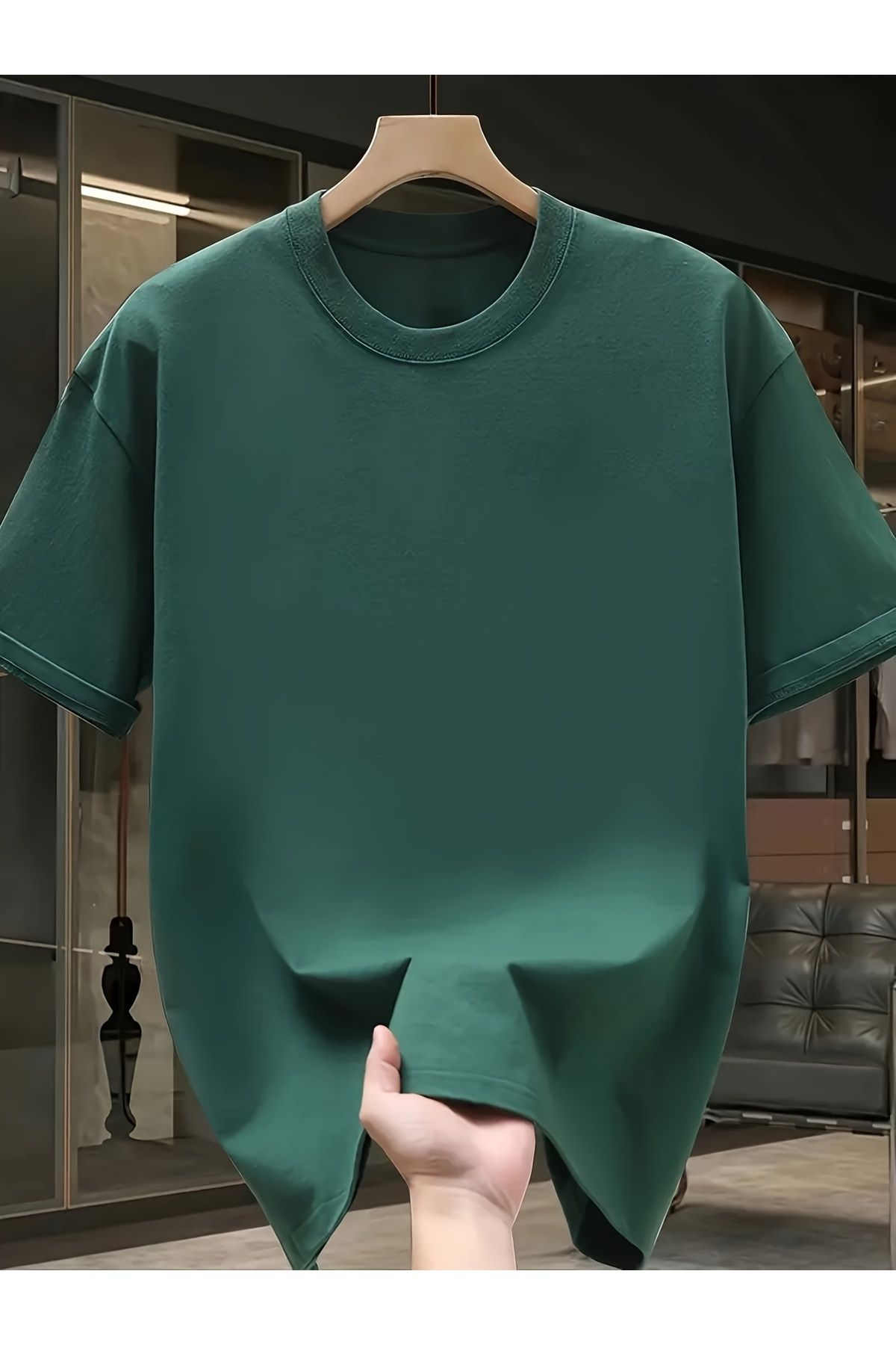 MODAVİBE Düz Basic Tişört – Bisiklet Yaka, Pamuk Polyester, 2 İplik Kumaş, Unisex