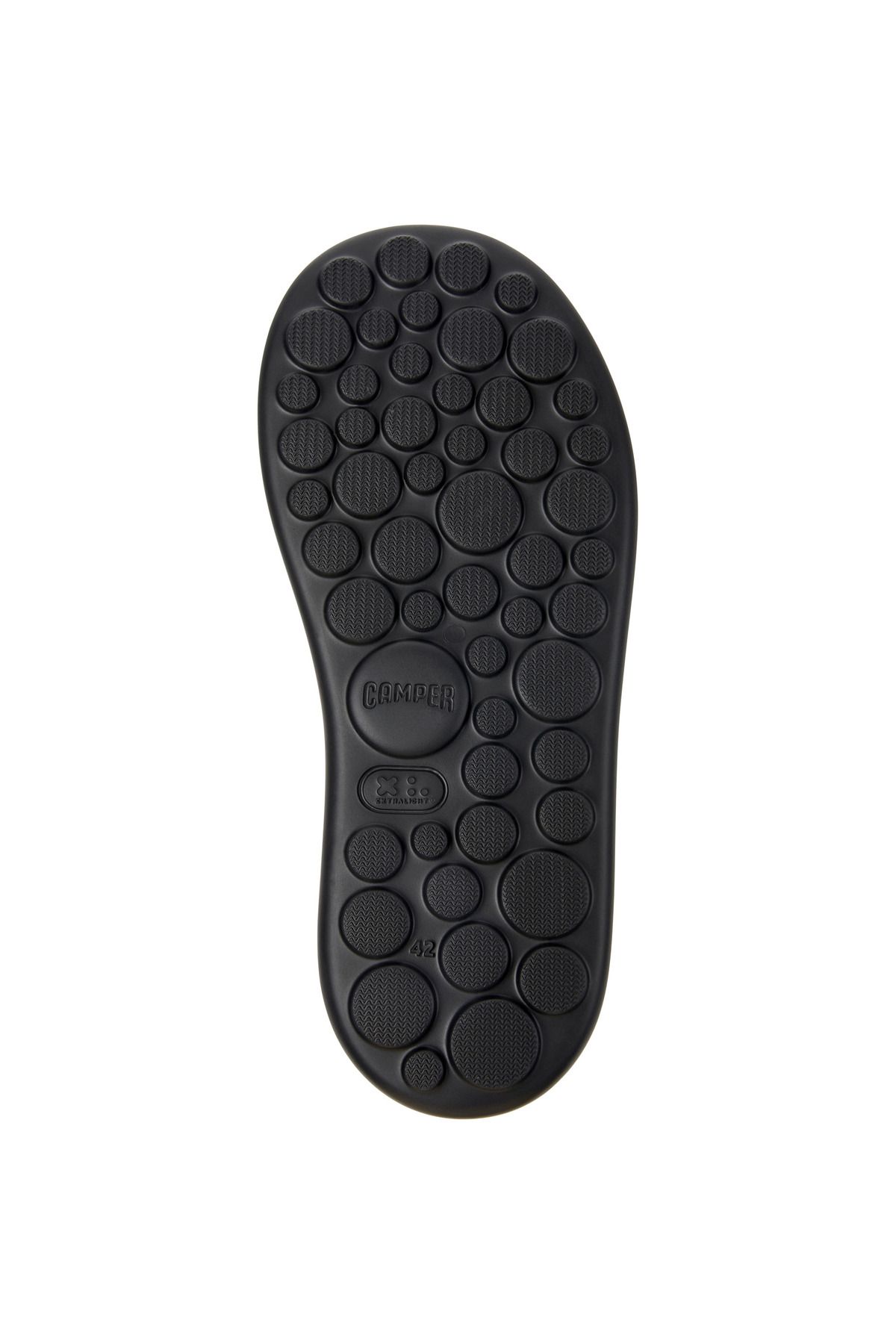 CAMPER-Men's Black Hook And Loop Genuine Leather Slip-On Twin Slide with Soft EVA Sole 5