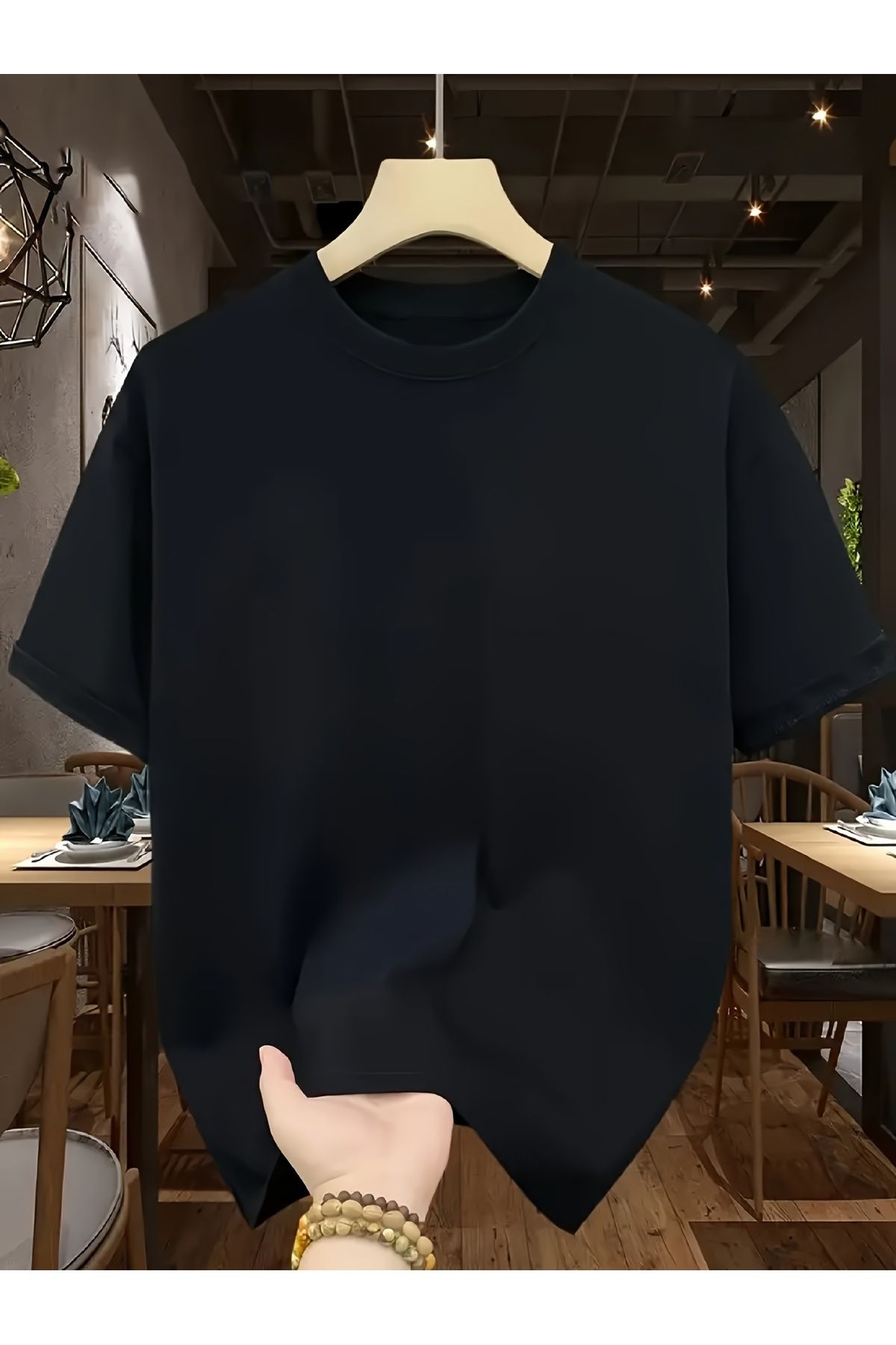 MODAVİBE Düz Basic Tişört – Bisiklet Yaka, Pamuk Polyester, 2 İplik Kumaş, Unisex
