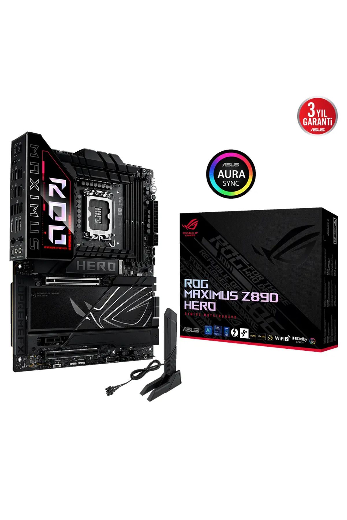 ASUS ROG MAXIMUS Z890 HERO, 8800MHz, 4xDDR5, 6x M.2, HDMI, 2xThunderbolt, 4xType-C, Wi-Fi 7, Blueto