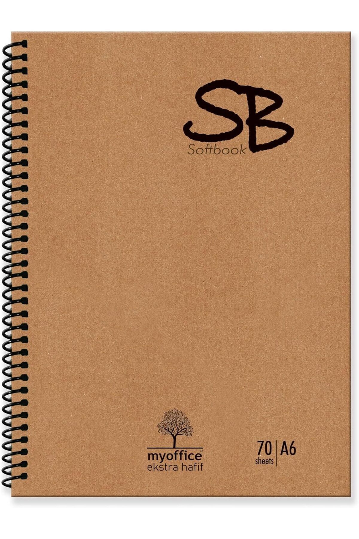 Emperium-Sb A6 Extra Light Spiral School Notebook Kraft Cover 140 P. Checkered 70 Yp. 1