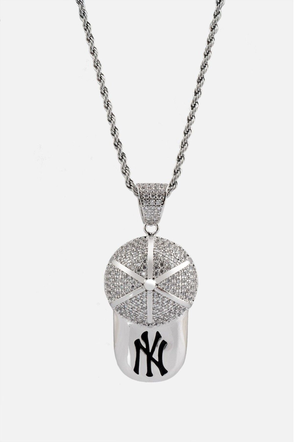 UKHWD SUPPLY Iced Out NY Cap Şapka Kolye CS1253GM