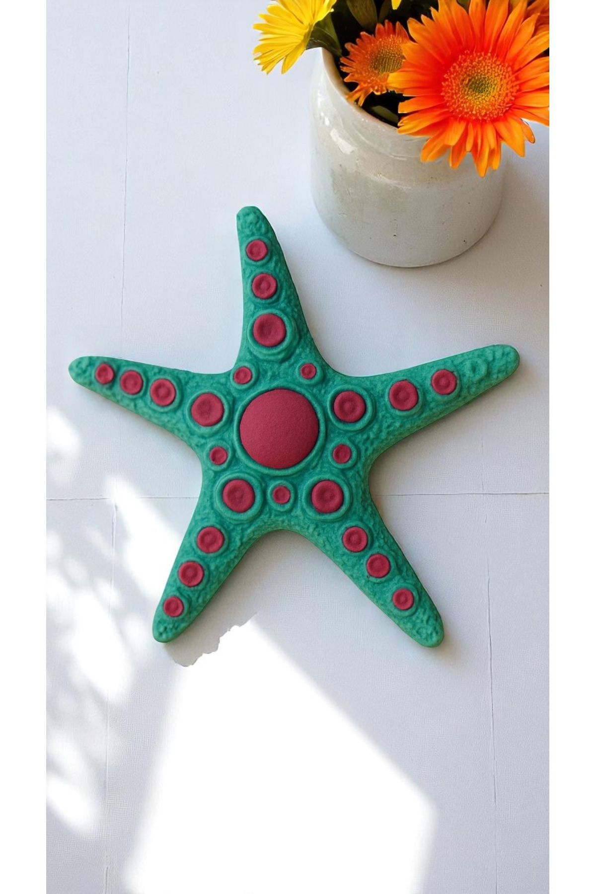 GİTTİGİTTİ Deniz Yıldızı Dekoratif Obje – El Yapımı Figür (13 x 13 cm) Kırmızı