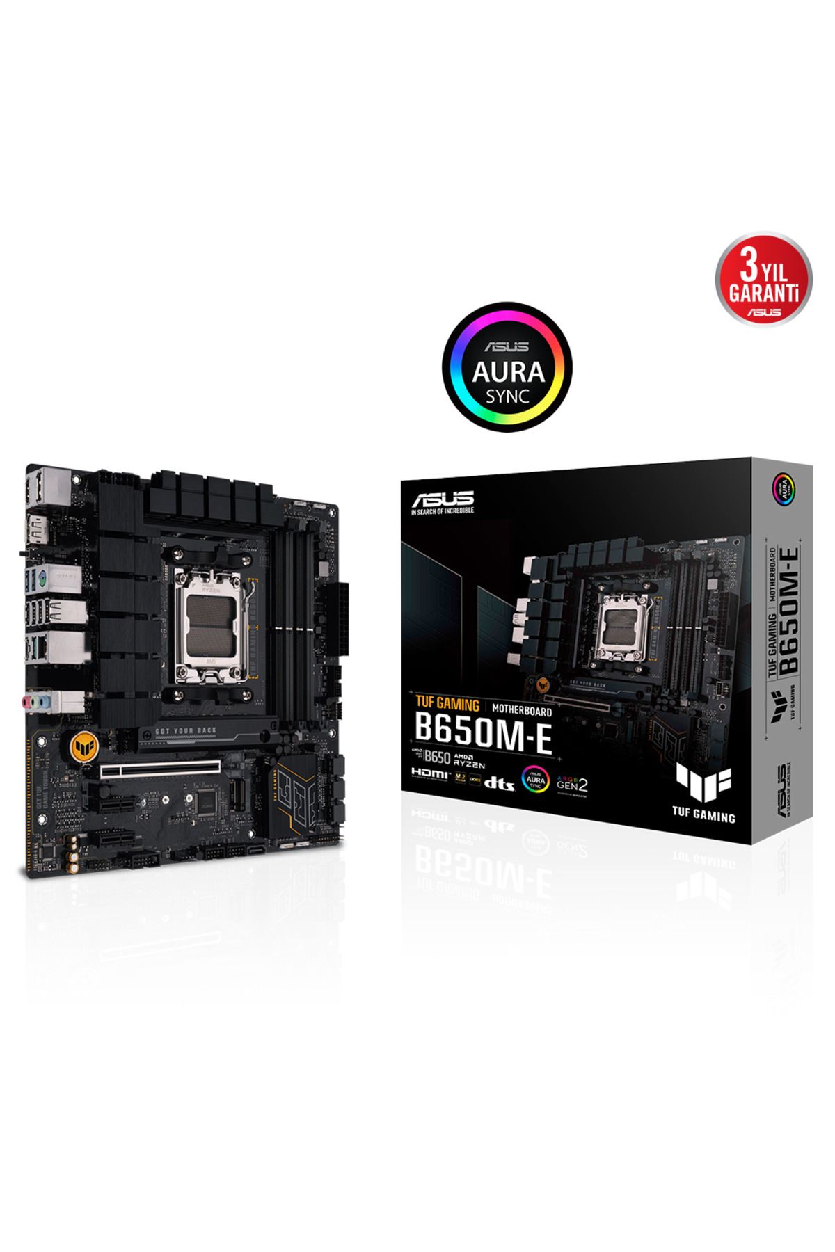 ASUS TUF GAMING B650M-E, 4xDDR5, 2x M.2, HDMI, 2xDP, Type-C, AM5 Soket GAMING Anakart