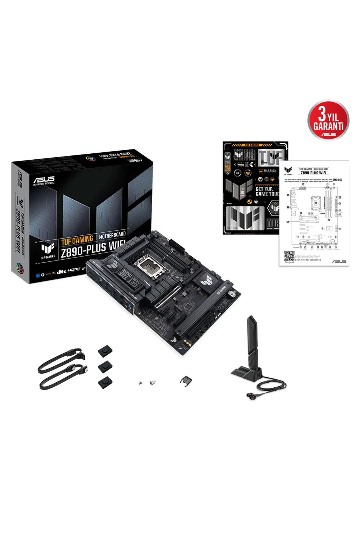 ASUS TUF GAMING Z890-PLUS WIFI, 9066MHz OC, 4xDDR5 4x M.2, HDMI, DP, Type-C, Wi-Fi 7, Bluetooth 5.4,
