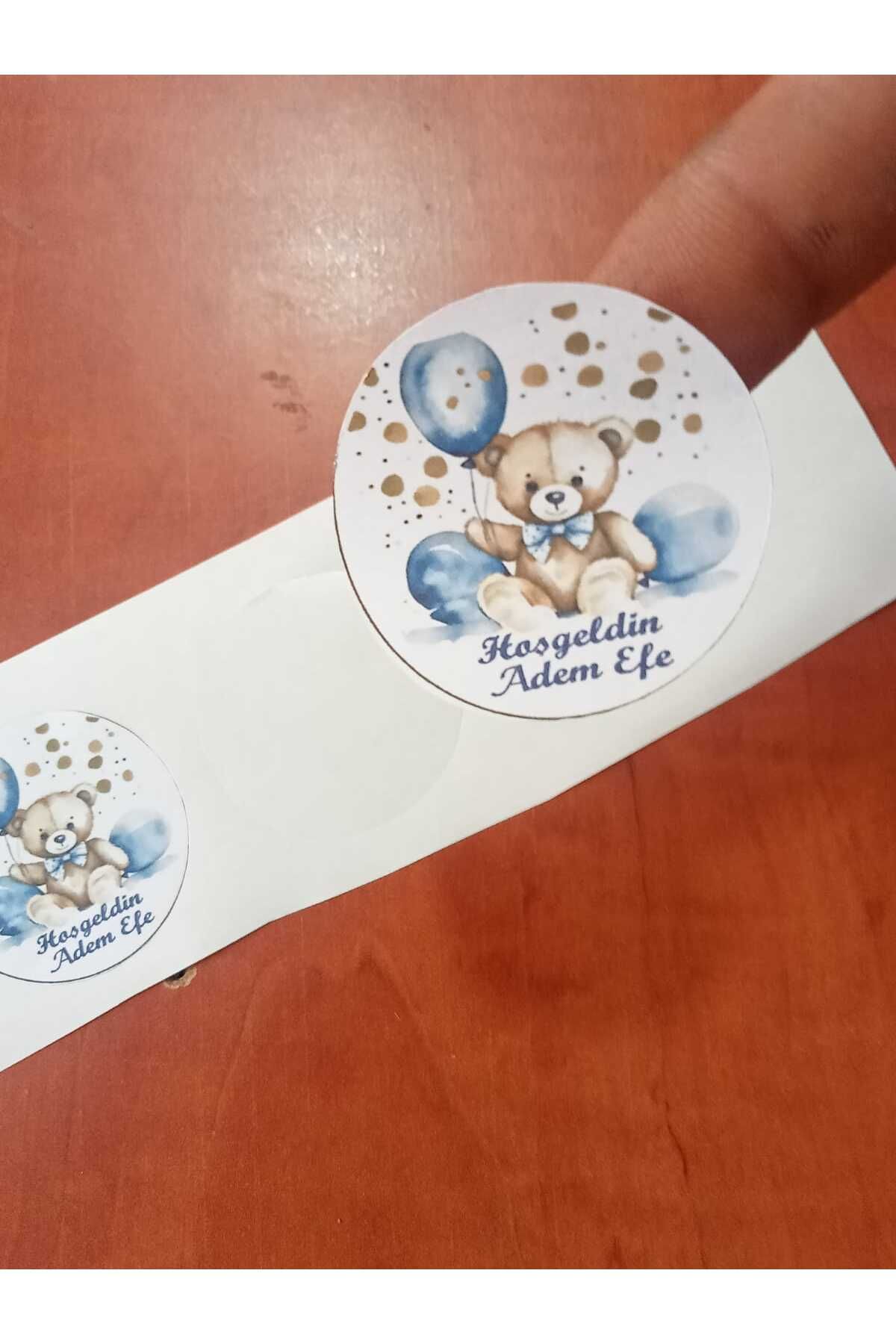 HEDİYE35 İsme Özel Yuvarlak Bebek Etiket 4*4 cm 70 Adet