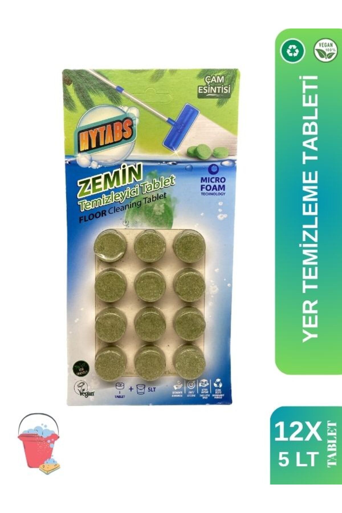 Hytabs YER TEMİZLEME TABLETİ ULTRA KONSANTRE 12 X 5 LT