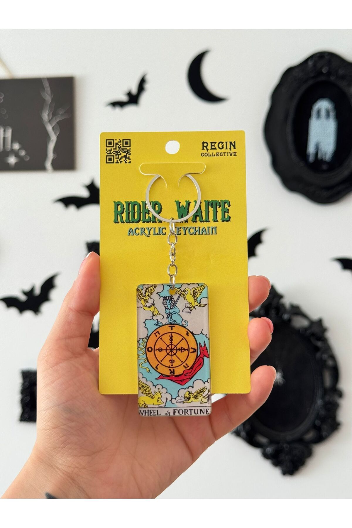 REGIN COLLECTIVE Wheel Of Fortune Tarot Kartı Akrilik Anahtarlık