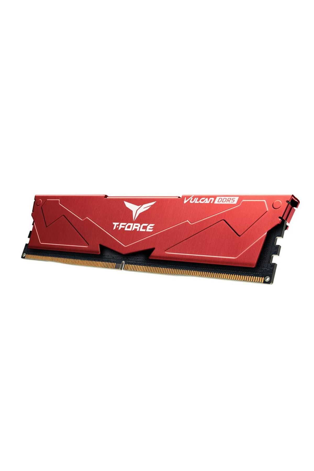 TEAM T-Force Vulcan Red 16GB 1x16GB 6000Mhz DDR5 CL38 Gaming Ram (FLRD516G6000HC38J01)