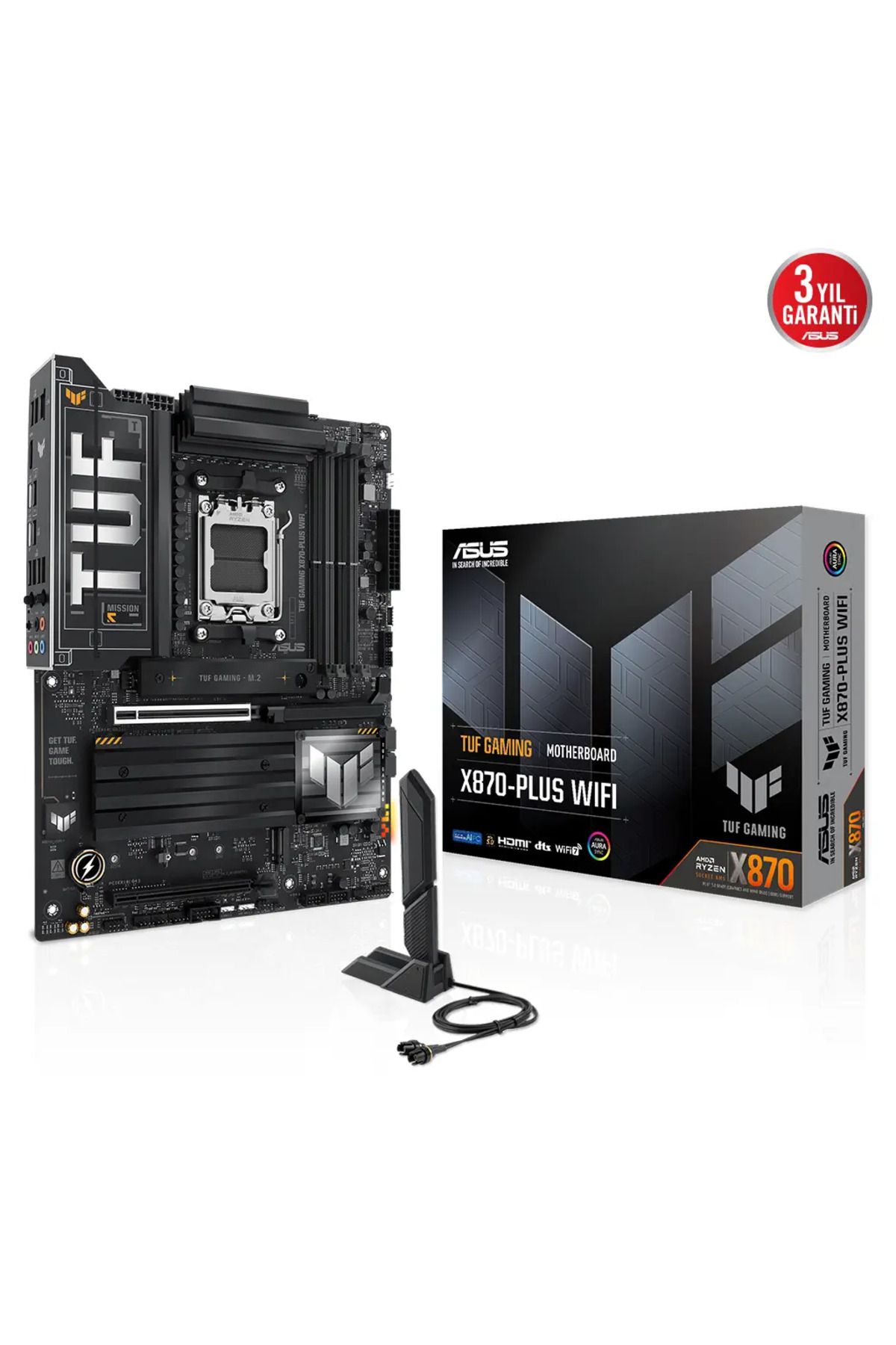 ASUS TUF GAMING X870-PLUS WIFI, 4xDDR5, 4xM.2, HDMI, DP, Type-C, Wi-Fi 7, Bluetooth v5.4, AM5 Soket