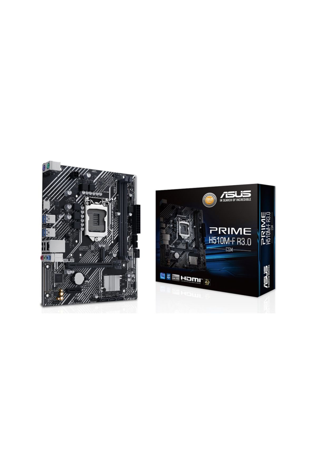 ASUS PRIME H510M-F R3.0-CSM, 2xDDR4, M.2, HDMI, 10-11.Nesil, LGA1200 Soket, Anakart