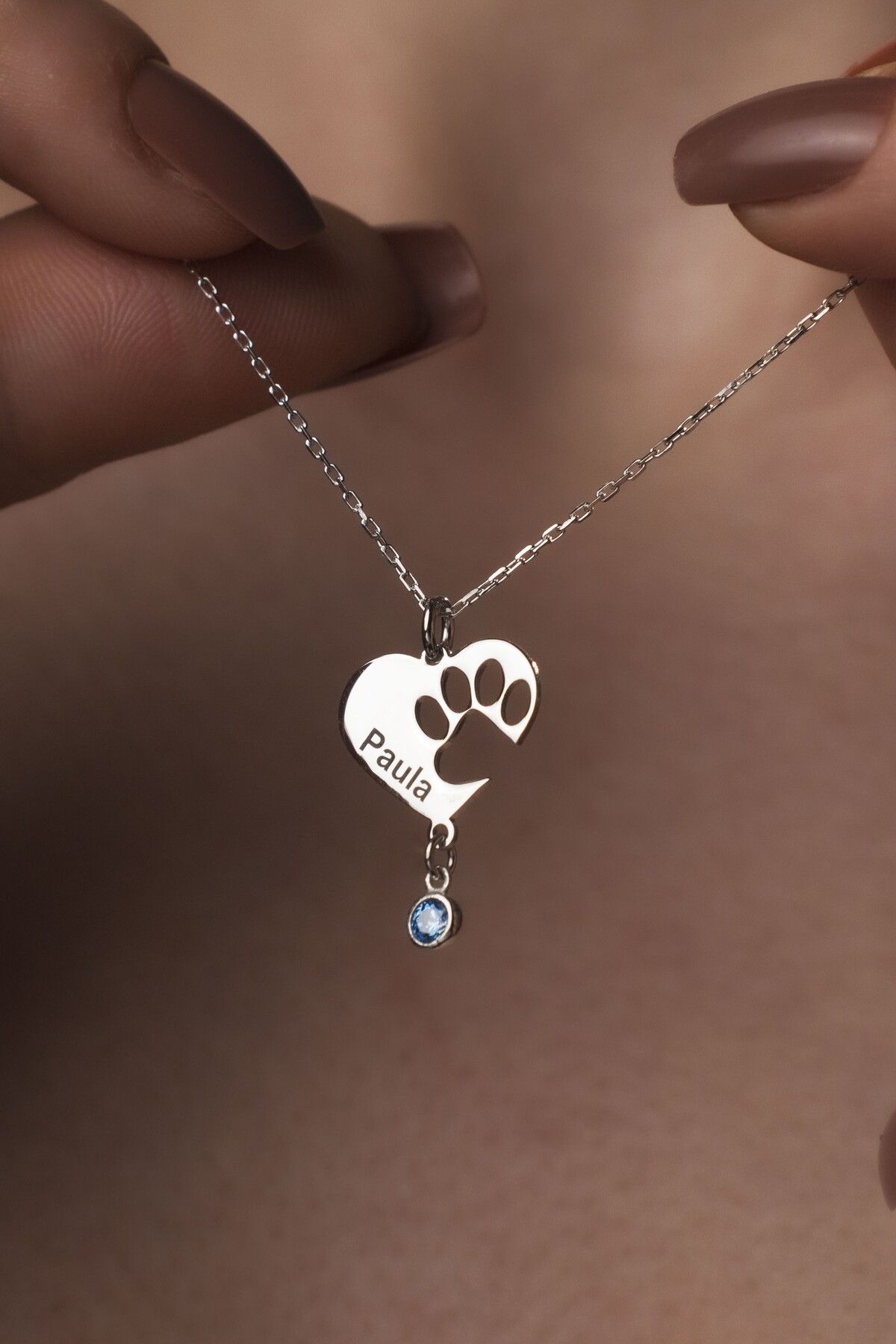 TigerxlJewellery 925 Ayar Gümüş Patili Kalpli İsimlik Kolye