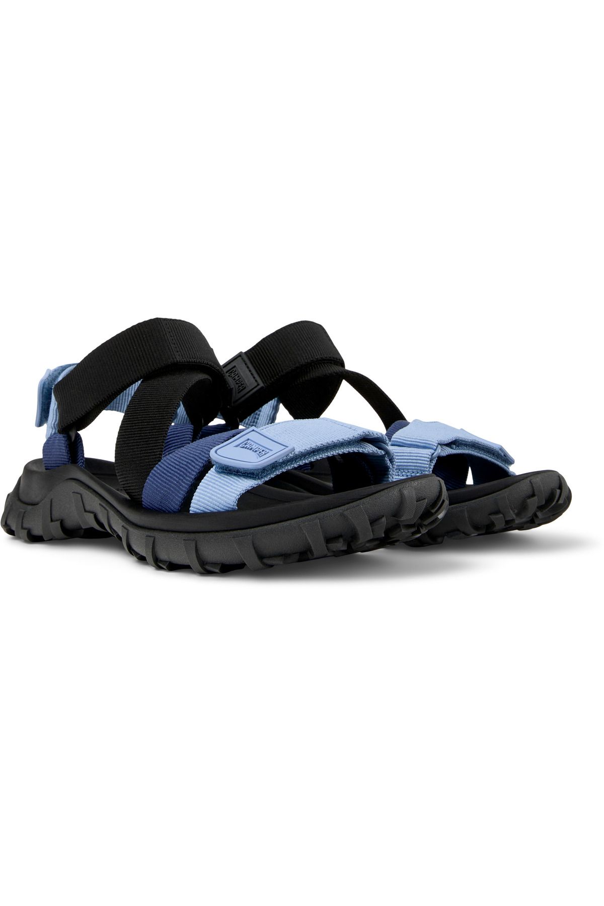 CAMPER-Men's Blue Summer Sandal, Adjustable Hook And Loop Strap, Open Toe, Comfortable Sole Drift Trail 1