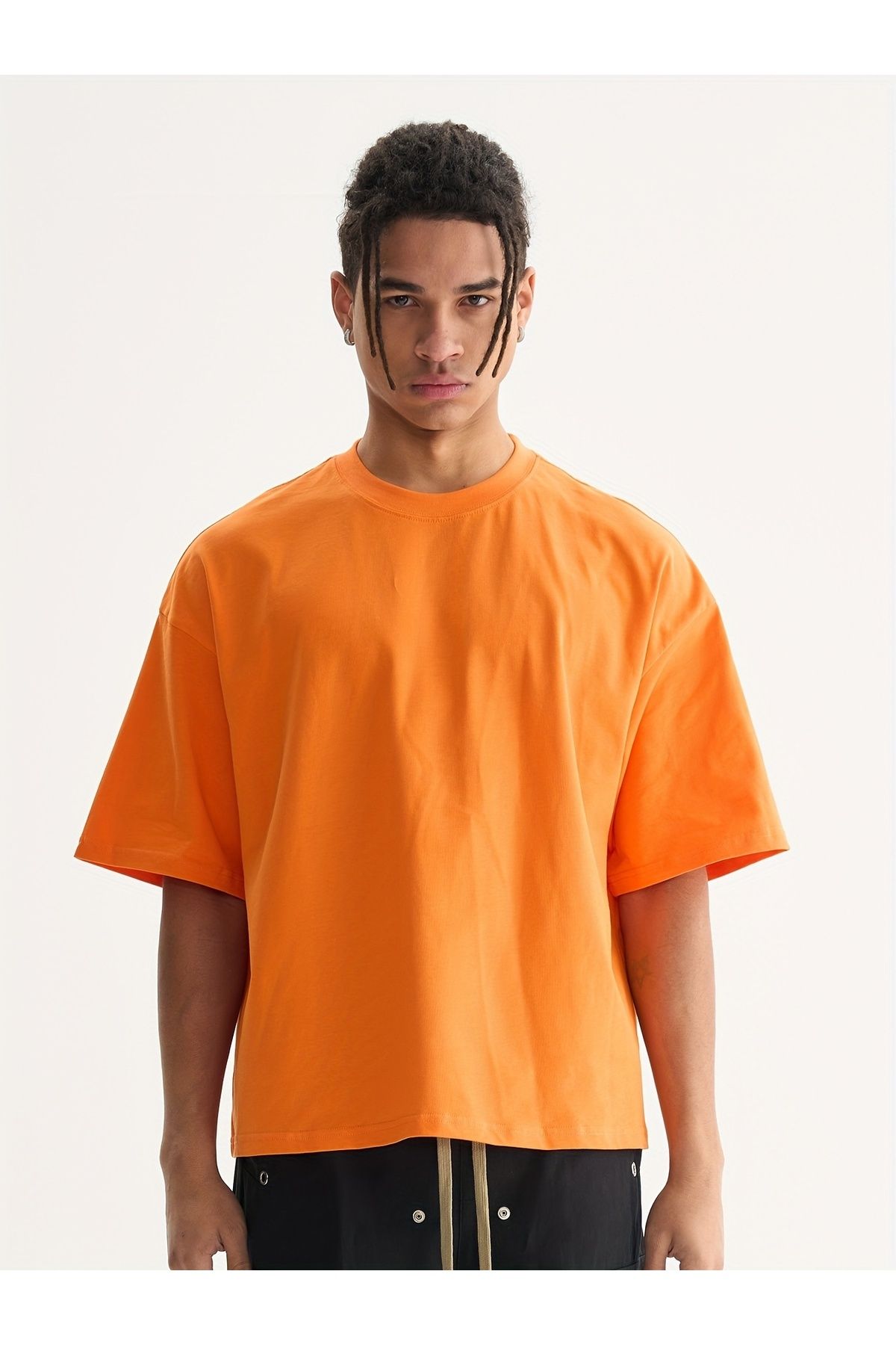 MODAVİBE Düz Basic Tişört – Bisiklet Yaka, Pamuk Polyester, 2 İplik Kumaş, Unisex