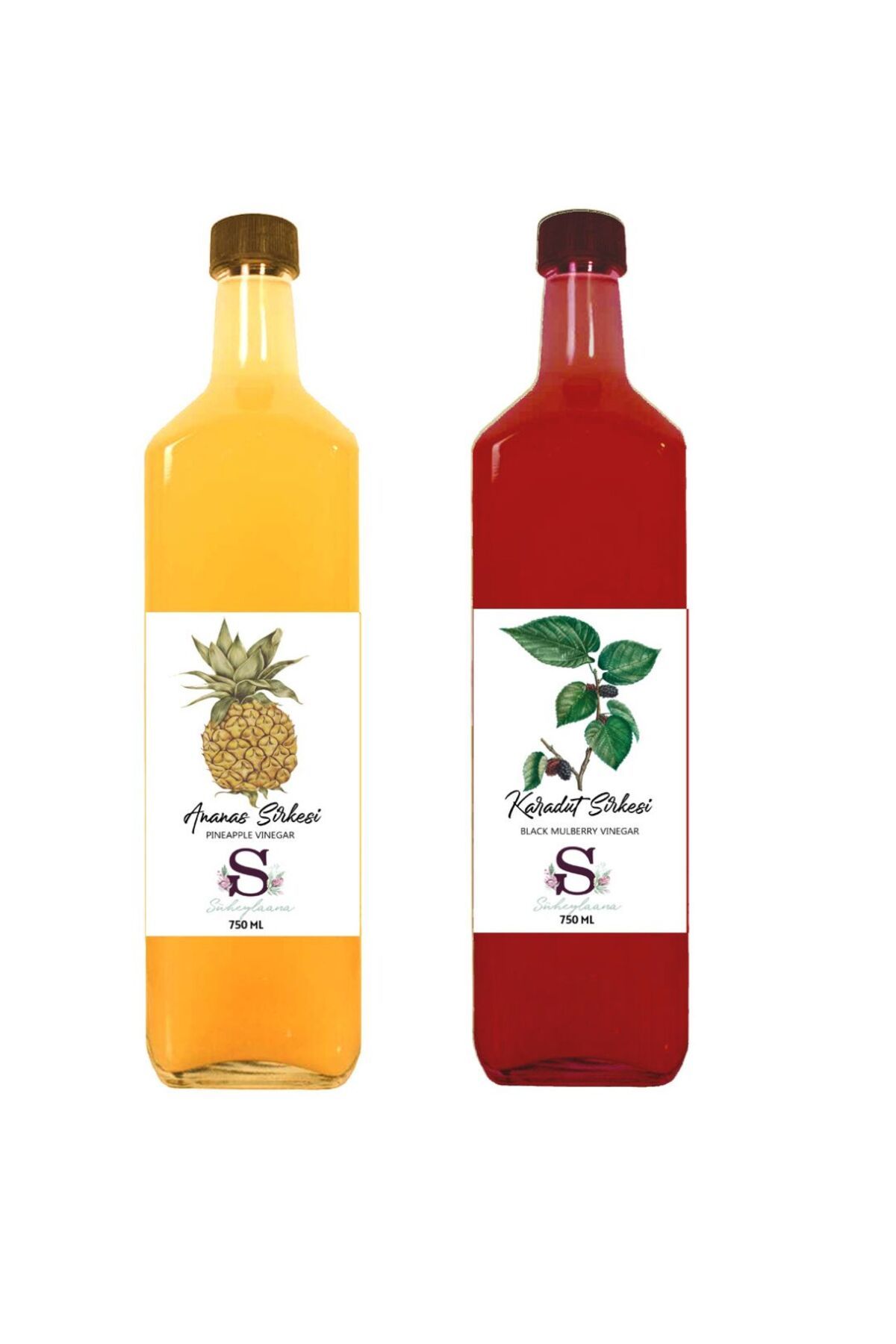 Süheylaana Doğal Ananas Sirkesi 750 Ml - Doğal Karadut Sirkesi 750 Ml