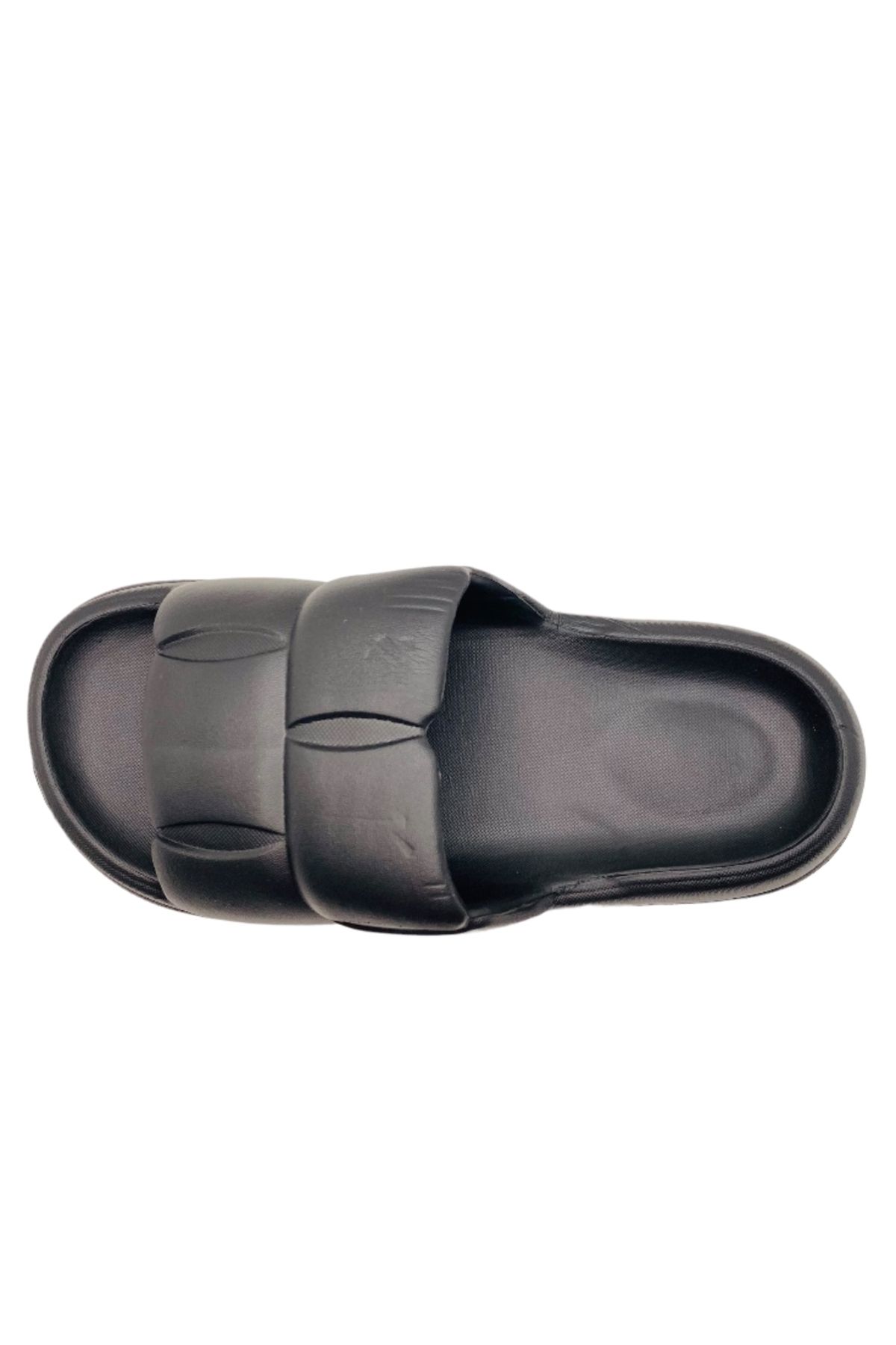 CRACOS-Lightweight slippers for the beach or pool, fluffy pattern, black, size 38-39, 25 centimeters 3