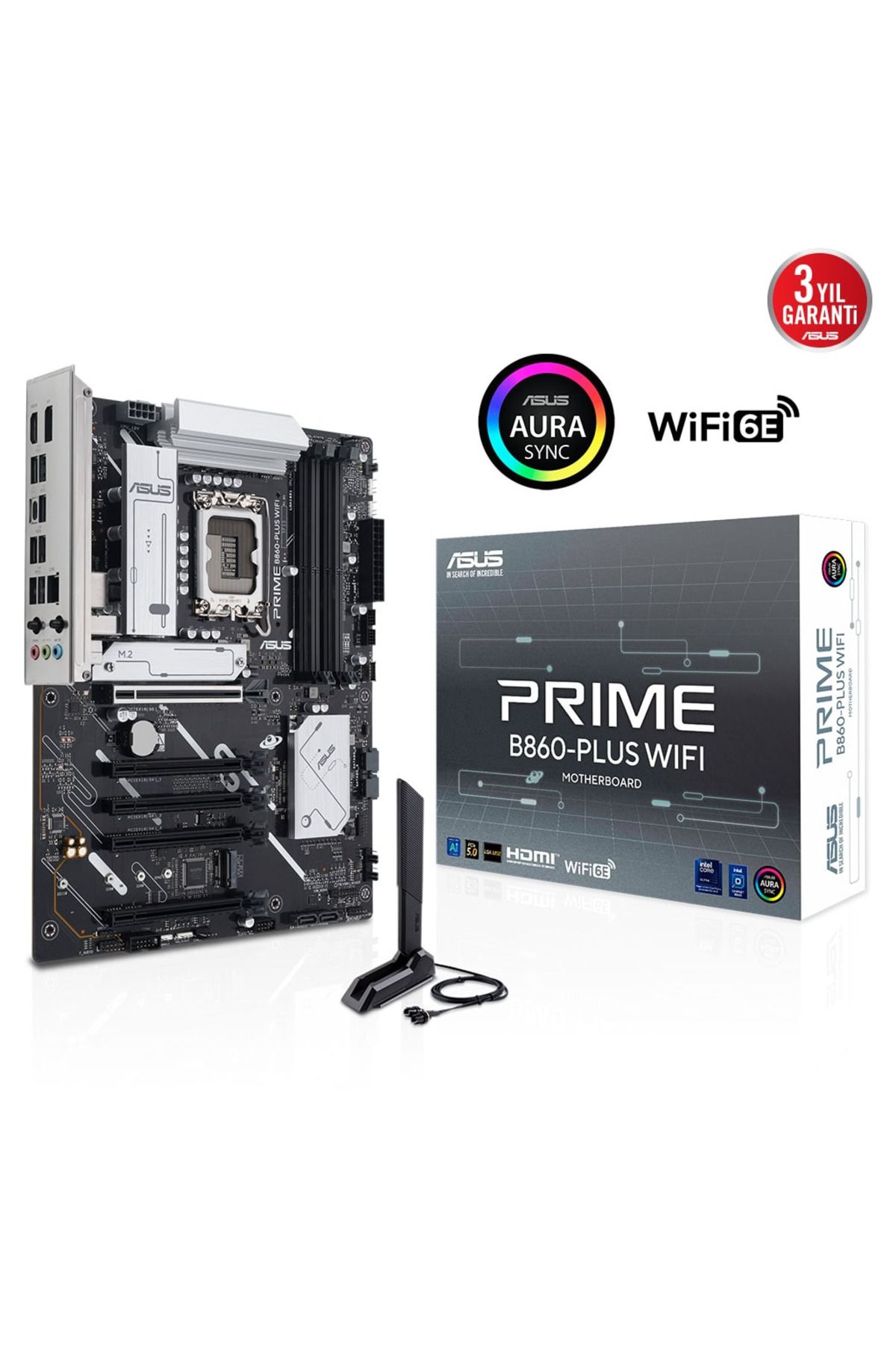 ASUS PRIME B860-PLUS WIFI, 4xDDR5, 2x M.2, HDMI, DP, Wi-Fi 6E, Bluetooth v5.3, Intel Core Ultra CPU(